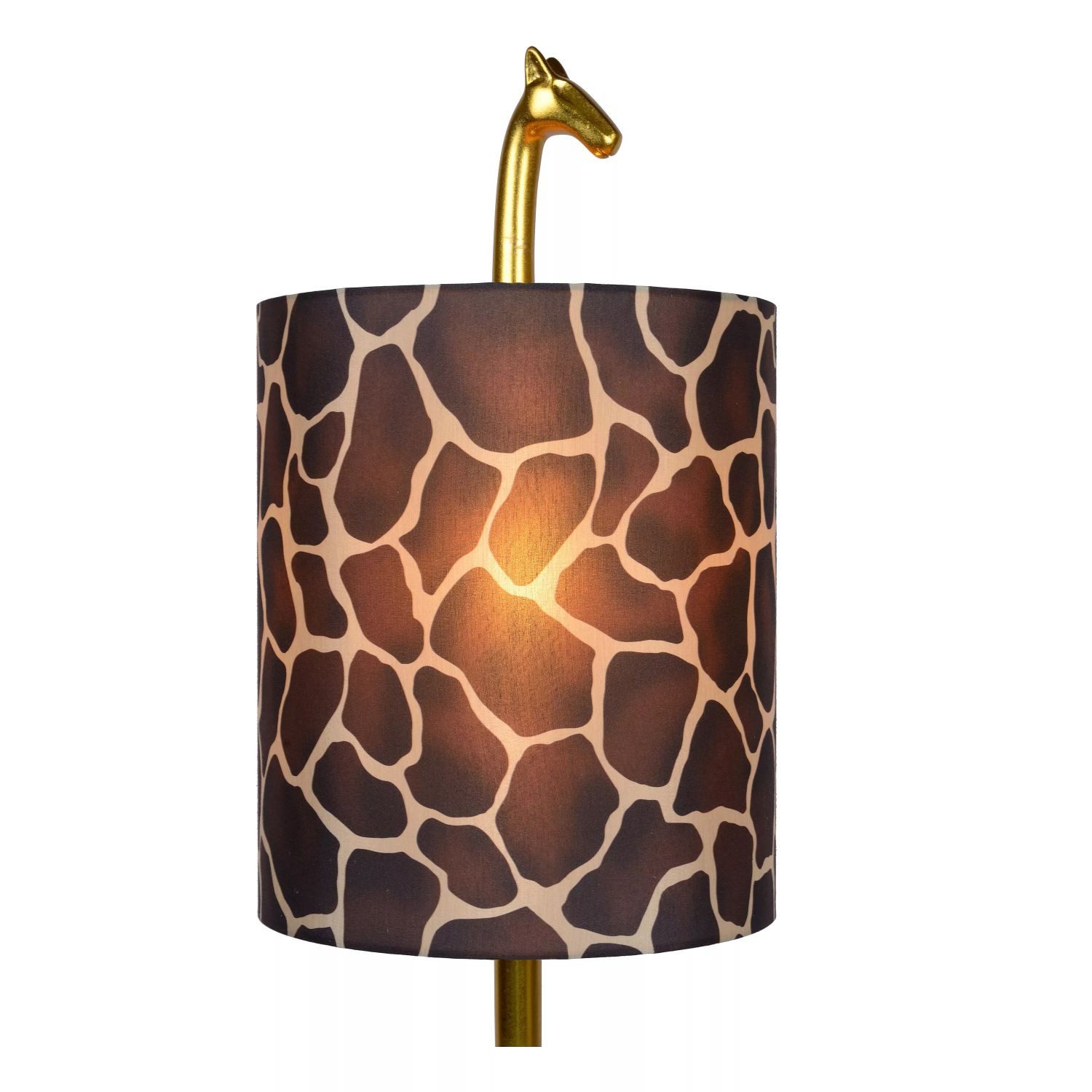Licht-Erlebnisse Stehlampe ZONI, ohne Leuchtmittel, Stoff E27 160 cm hoch in Gold Braun rund Modern