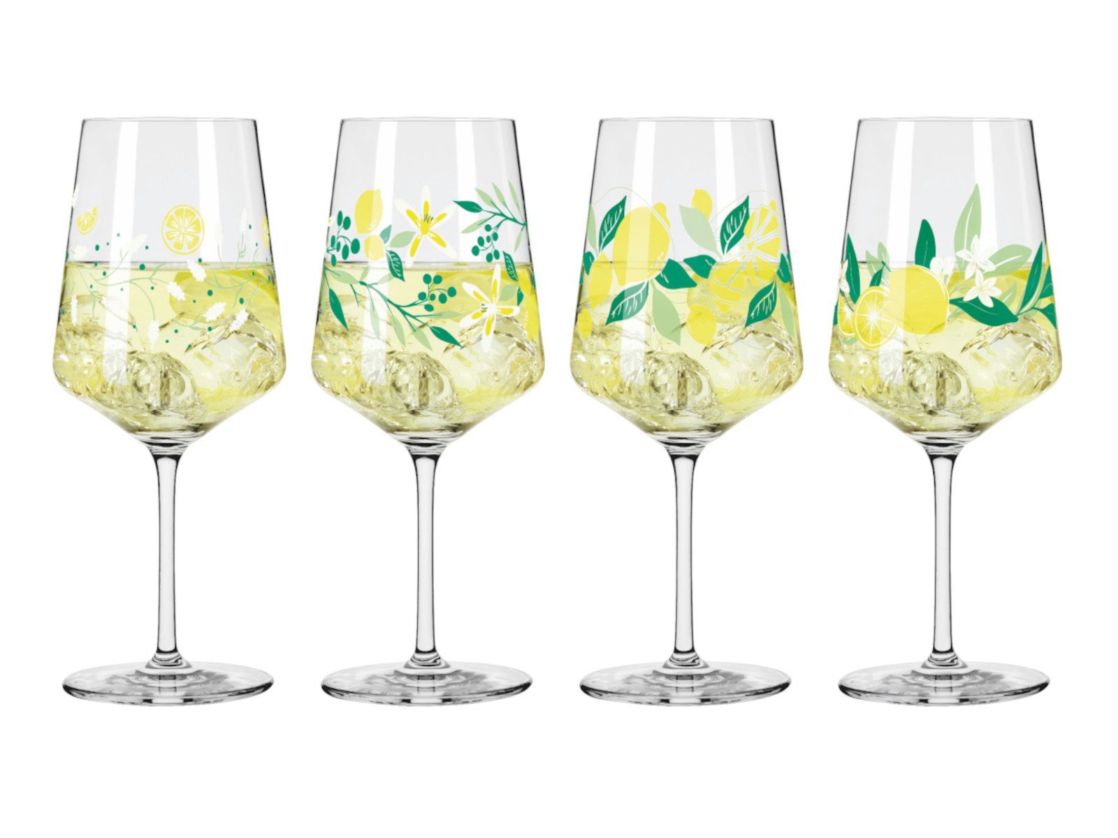 Ritzenhoff Gläser-Set Sommertau Limoncello 4er Set F24, Kristallglas, 20,3 x 19,4 x 26,6 cm