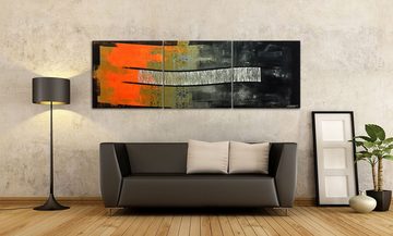 WandbilderXXL XXL-Wandbild Orange Country 210 x 70 cm, Abstraktes Gemälde, handgemaltes Unikat