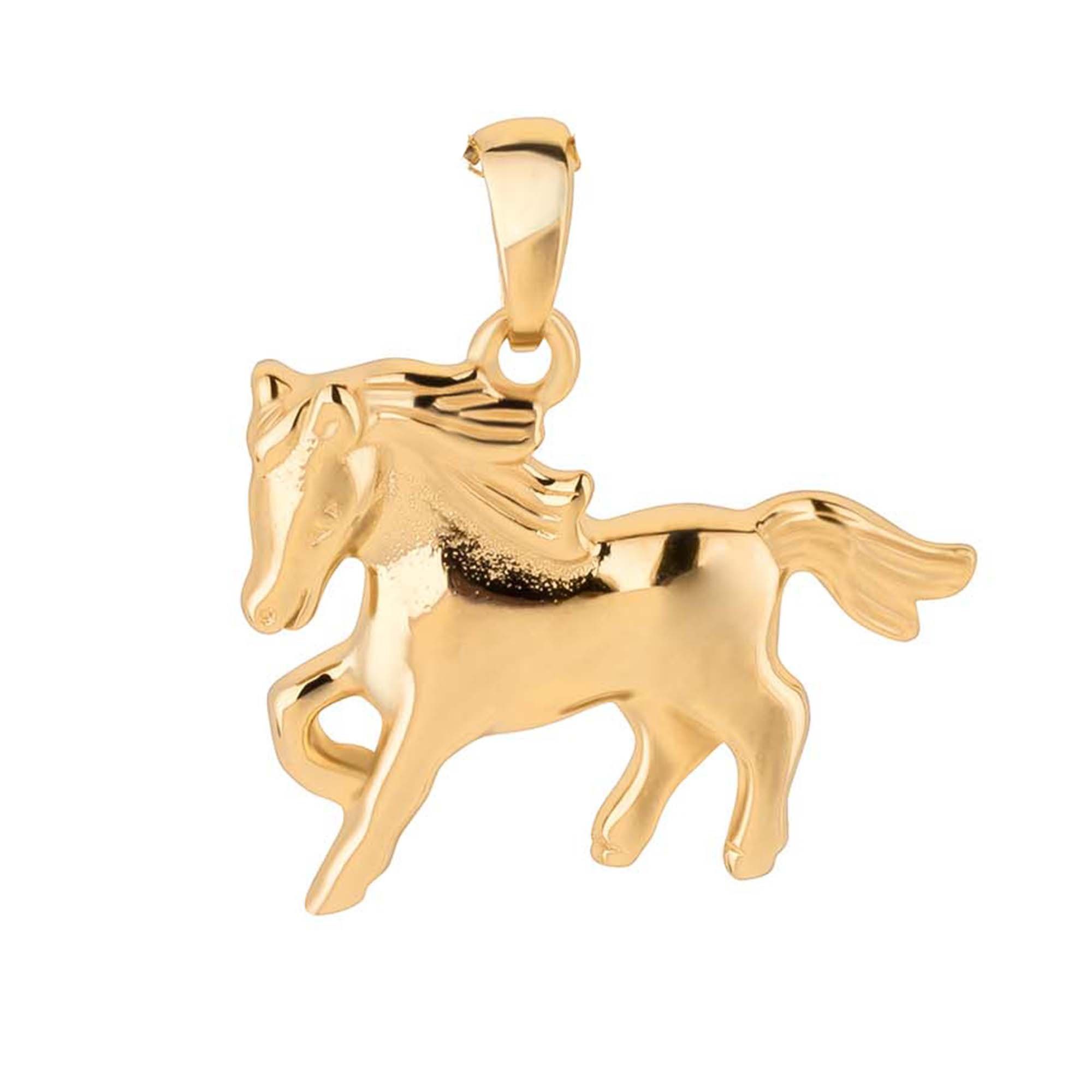 Kettenanhänger Pony (Halskette Kette Mädchen Silber schmuck23 925 Anhänger), Kettenanhänger gold Silberanhänger Pferd Kinderschmuck Anhänger Halskette mit Kinder
