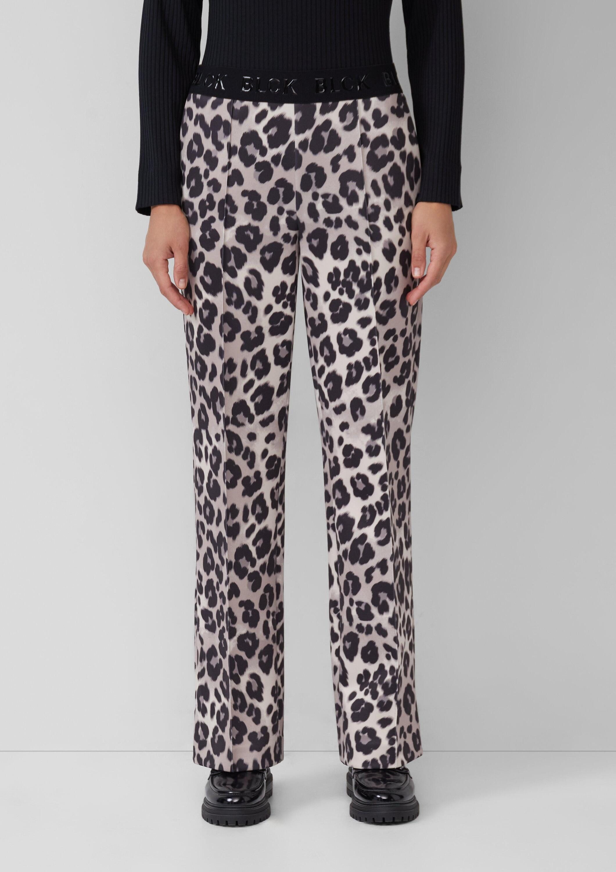 s.Oliver Chinos Hose Wide-Leg-Hose aus Scuba mit Logo-Gummibund