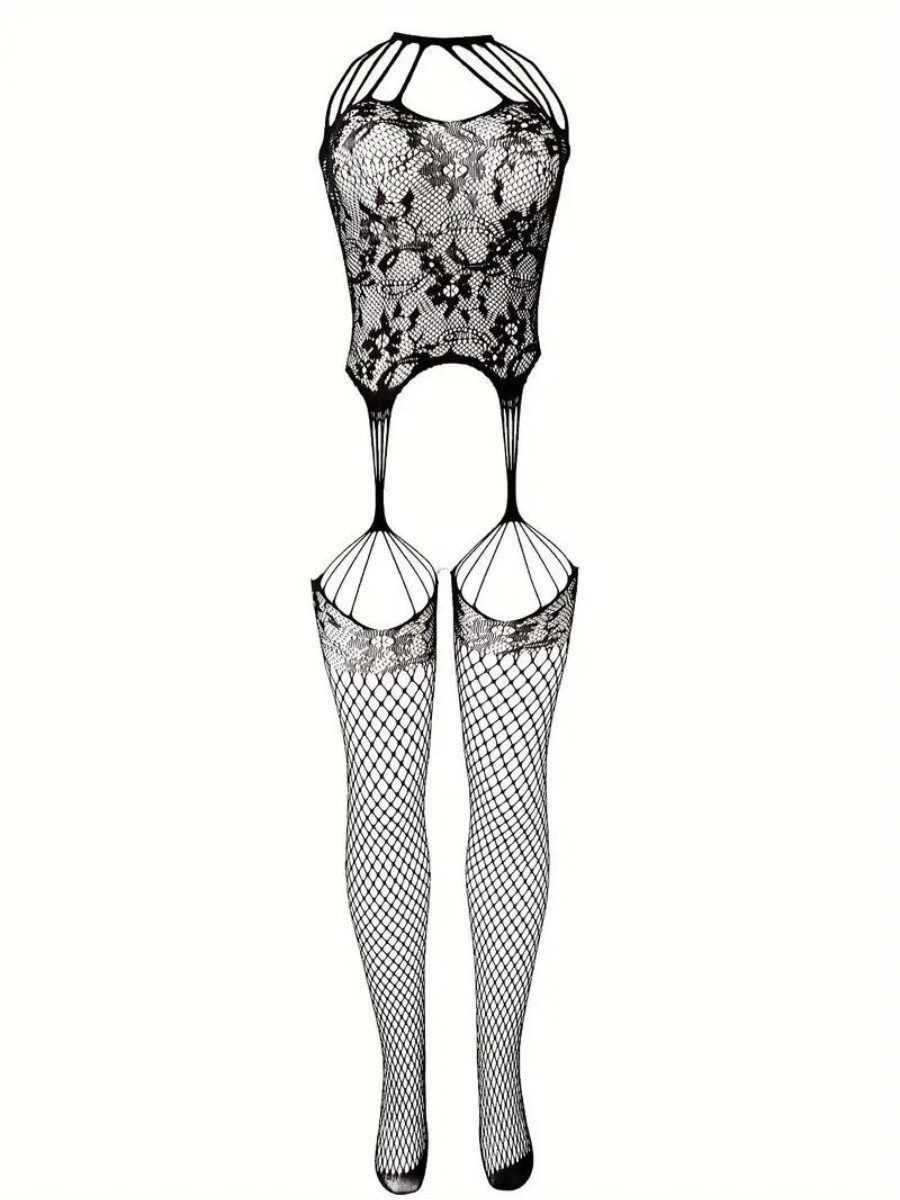 Elegant Love Bodystocking-Ouvert Sexy Damen Catsuit, Ärmelloses Strumpfbody aus Netz (1 St) Stringbody für Damen – Reizwäsche, Bodysuit & Unterwäsche