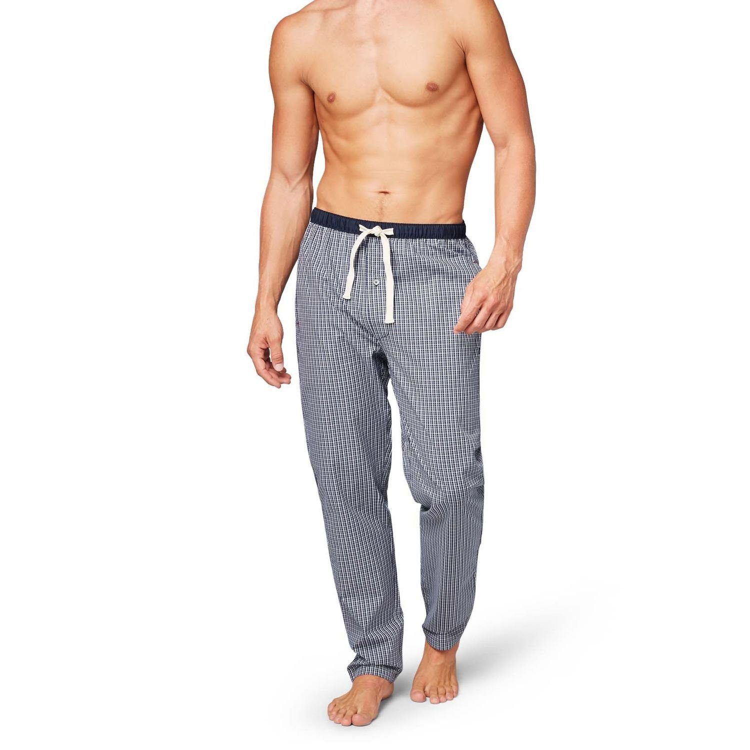 TOM TAILOR Pyjama (nur Hose, 1 tlg) Pyjamahose, Schlafhose, Sofahose mit seitlichen Taschen Navy kariert | Schlafhosen
