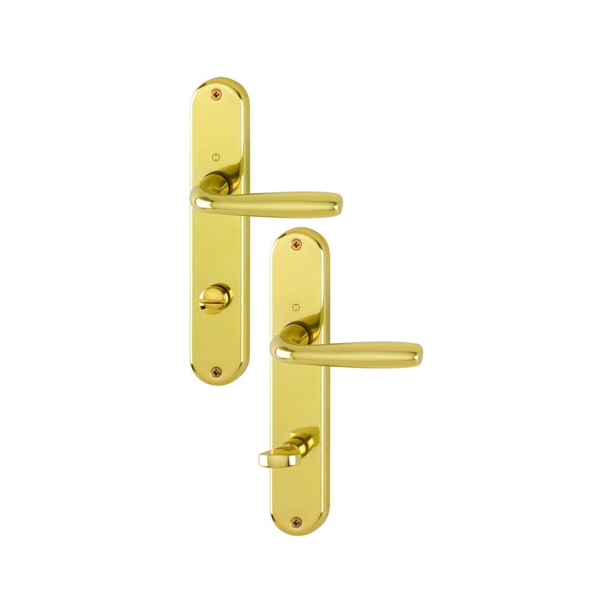 HOPPE Zubehör-Set HOPPE Zi.-Langschild-Grt. 1766/ 3022P,WC,F271 Alu mess.gl