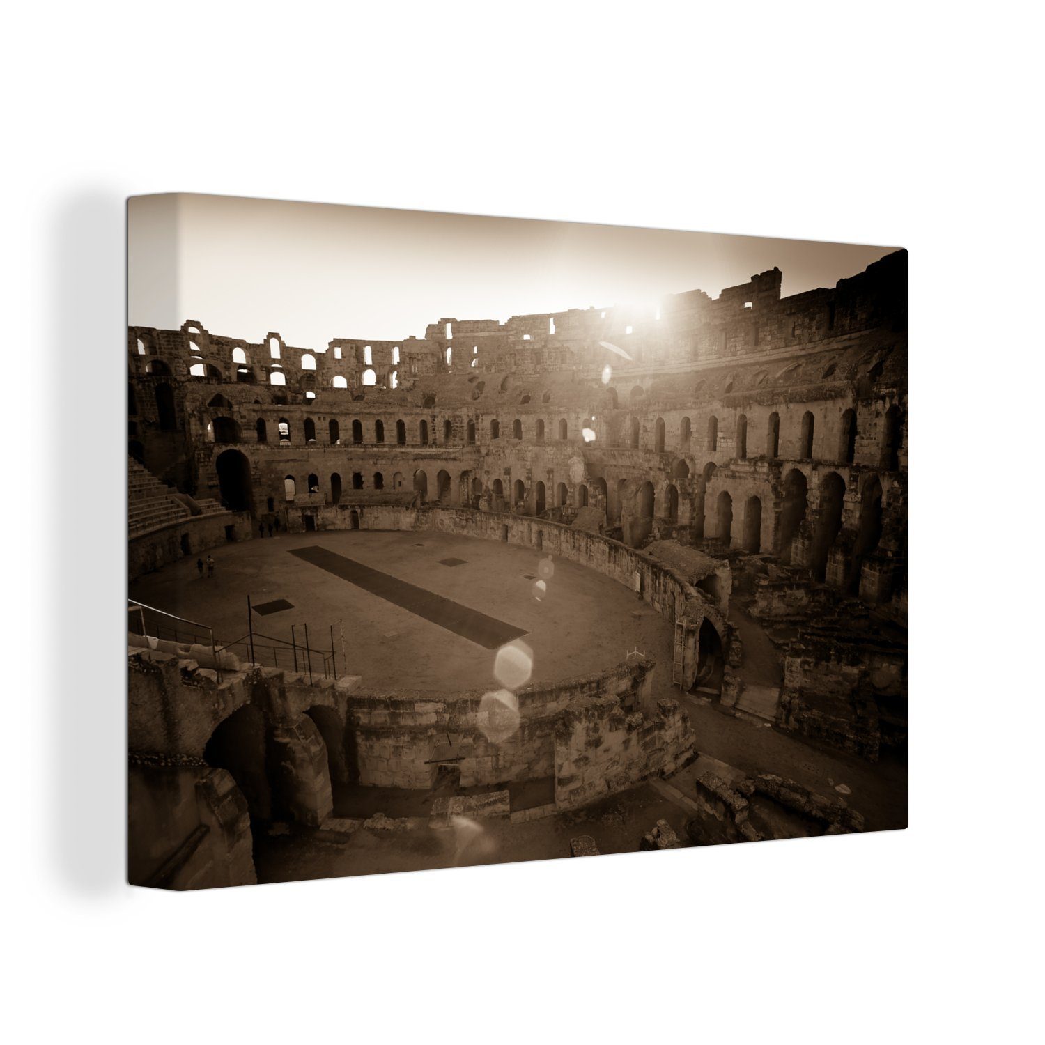 Wandbild historischen 30x20 Leinwandbilder, El Djem, cm Wanddeko, Leinwandbild OneMillionCanvasses® (1 Aufhängefertig, tunesischen St), des im Foto Amphitheaters