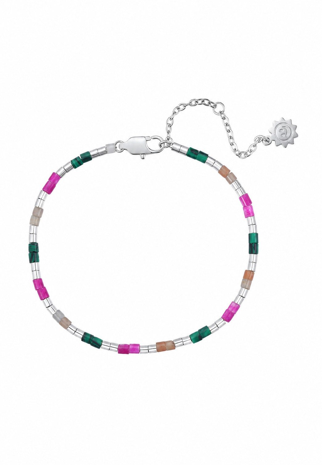 Hey Happiness Perlenarmband Bonbon, Farbige Glasperlen, Sommer Edelstahl Armband mit bunten Tube-Perlen, wasserfest