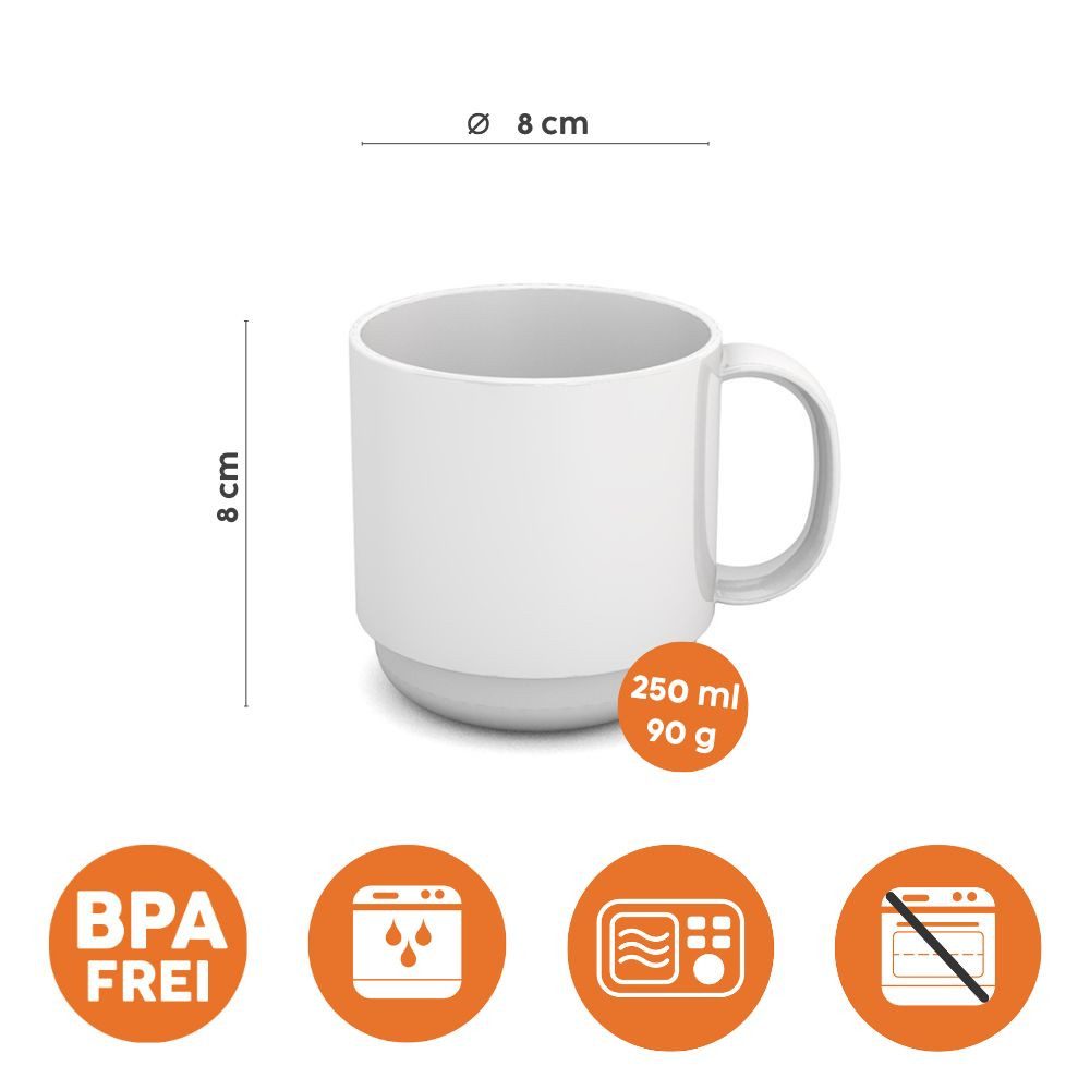 Ornamin Kinderbecher Kleiner/Großer Henkelbecher, Tasse, Kunststoff, Bisphenol-A-frei, Stapelbar