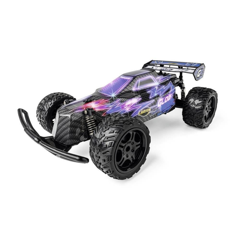 CARSON RC-Auto Glow Rider Blau 1:12 RC Modellauto Elektro Buggy 100% RtR 2,4 GHz, inkl. Akku, Ladegerät und Senderbatterien