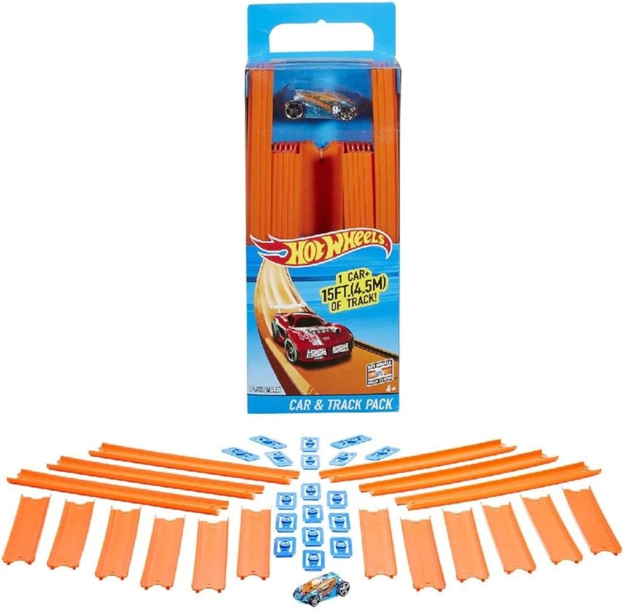 Mattel® Autorennbahn Mattel BHT77 - Hot Wheels Track Builder Gerader Track mit Fahrzeug