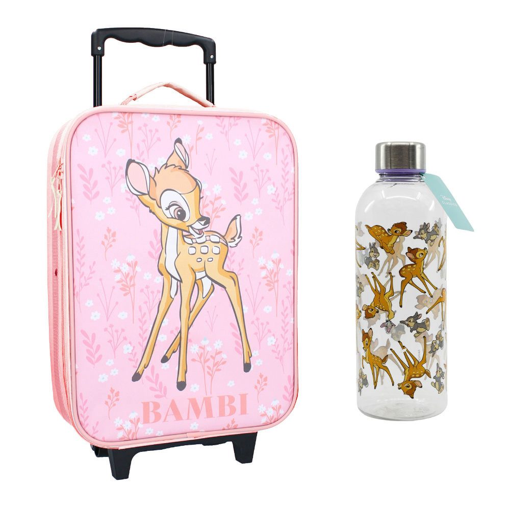 Disney Bambi Trolley Disney Bambi Kinder 2tlg Set Trolley Kinderkoffer plus Trinkflasche, 2 Rollen