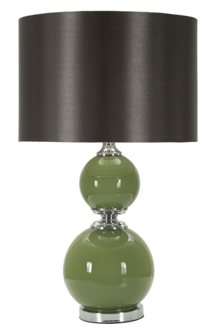 Natur24 Tischleuchte Tischlampe Tavolo 38 x 65 x 38 cm Metall Glas Grau Grün