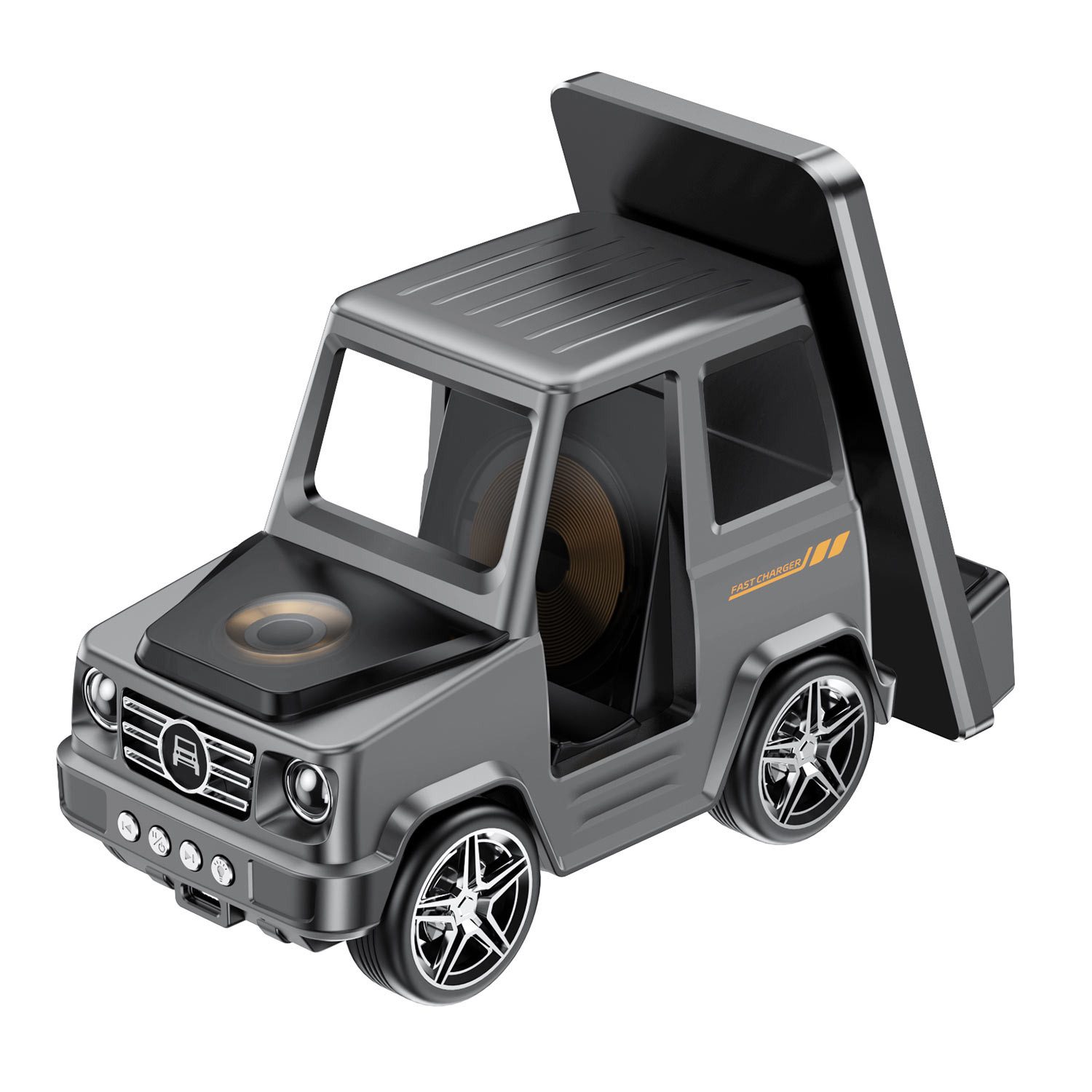 Refttenw Kabelloses Ladegerät 3 in 1 für Apple iWatch, iPhone Airpods, iPhone Induktions-Ladegerät (Bluetooth Lautsprecher, Atmosphärenlicht, Wecker)