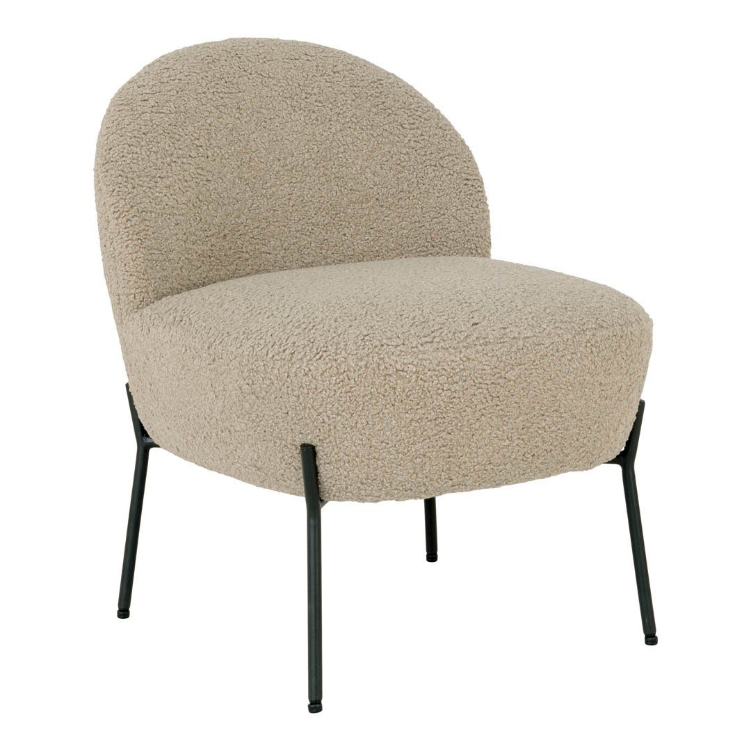 Relaxsessel Merida Sessel imitiertes Lammfell graubraun.