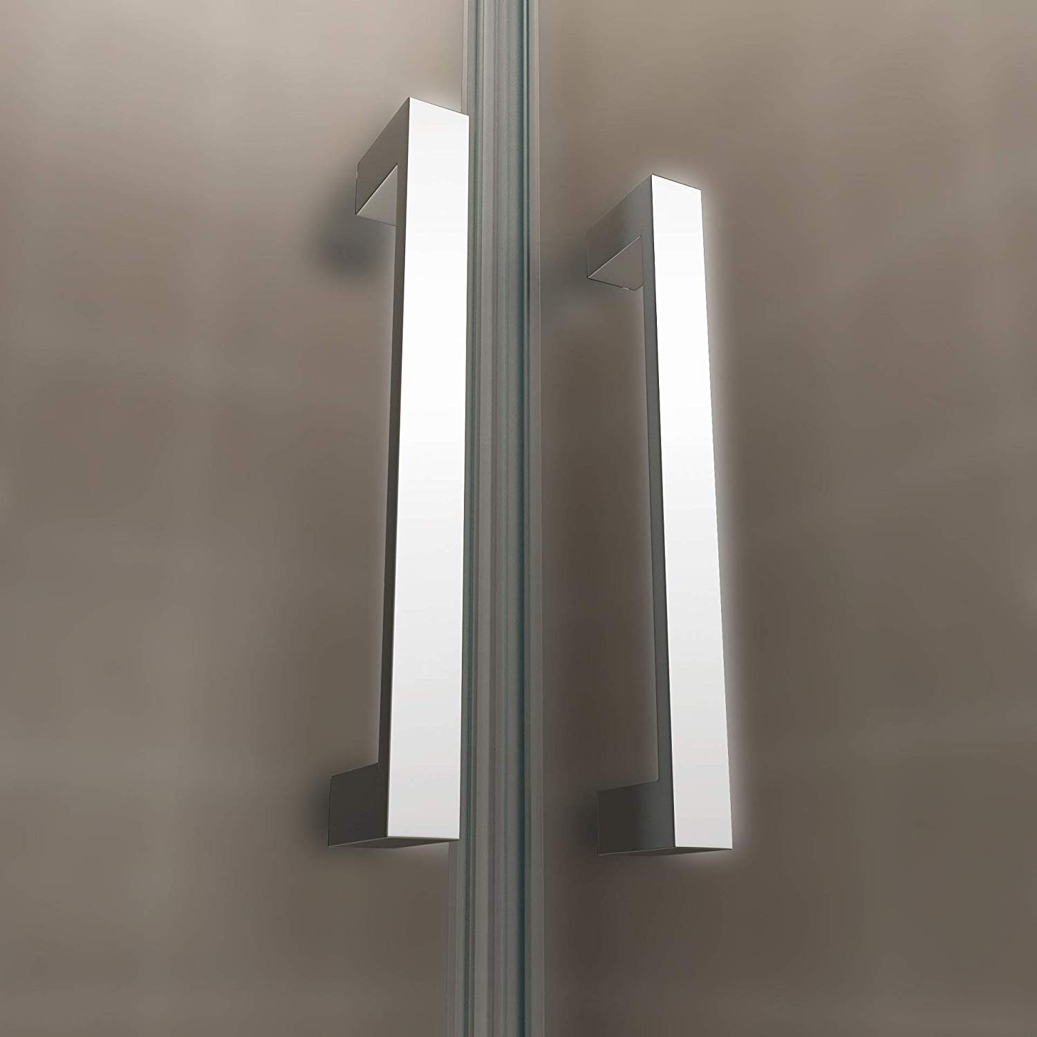 i-flair Dusch-Doppelflügeltür Duschtür Lara mit Pendeltüren aus teilsatiniertem ESG Sicherheitsglas, 68x185 cm, 6 mm Sicherheitsglas