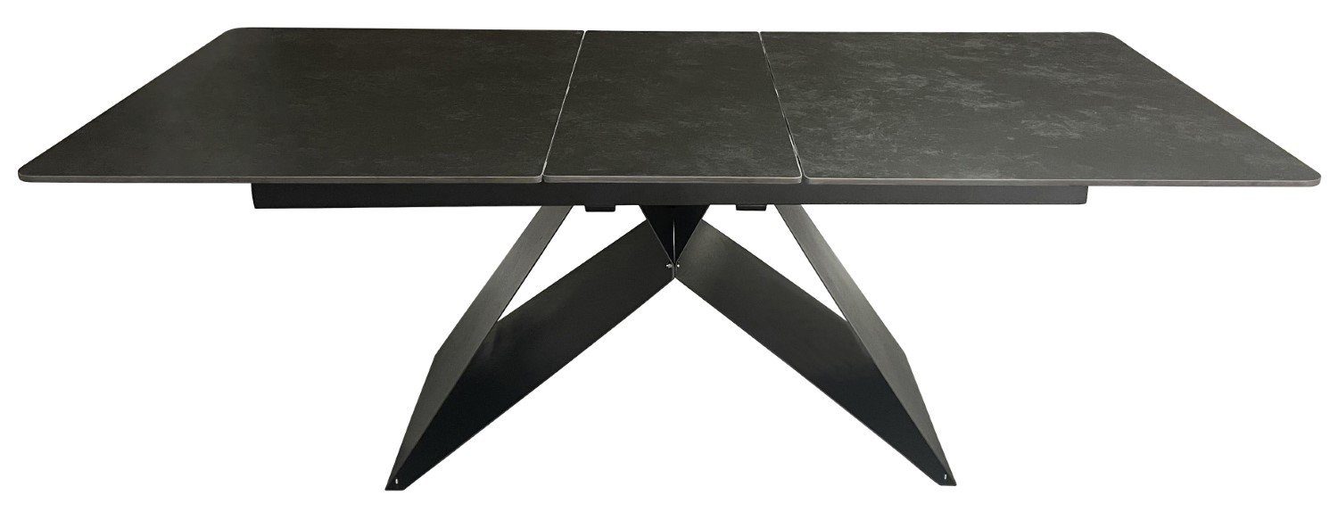 bene living - - cm - Cherasco Esszimmer Gestell Tischplatte dunkelgrau, - W-Form Esstisch Wohnzimmer - 160/200 90 1 Büro cm Ausziehtisch x