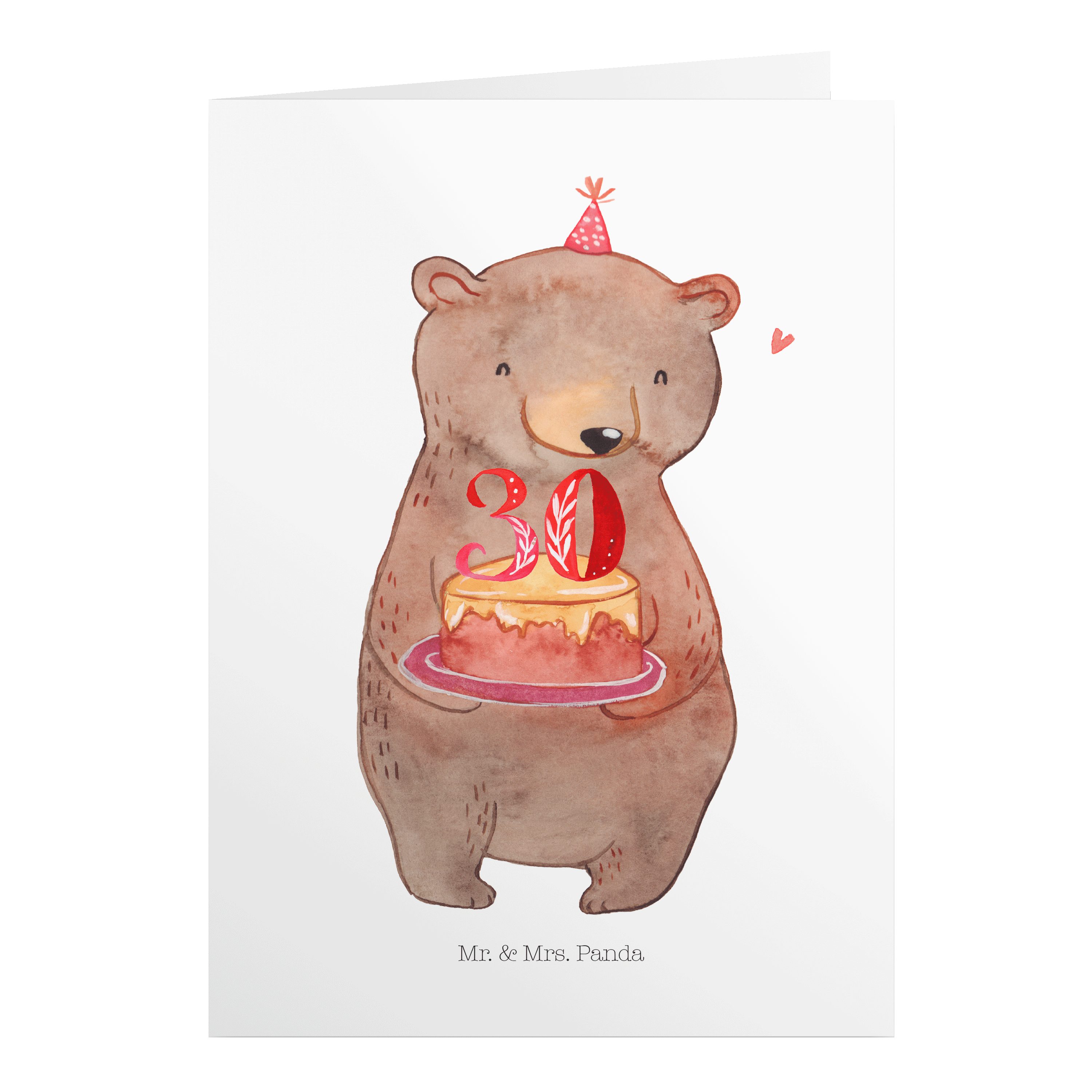 Mr. & Mrs. Geschenk, - Weiß Geburtstagsgeschenk, Bär Geburtstag 30. - Gebu Panda Torte Geburtstagskarten