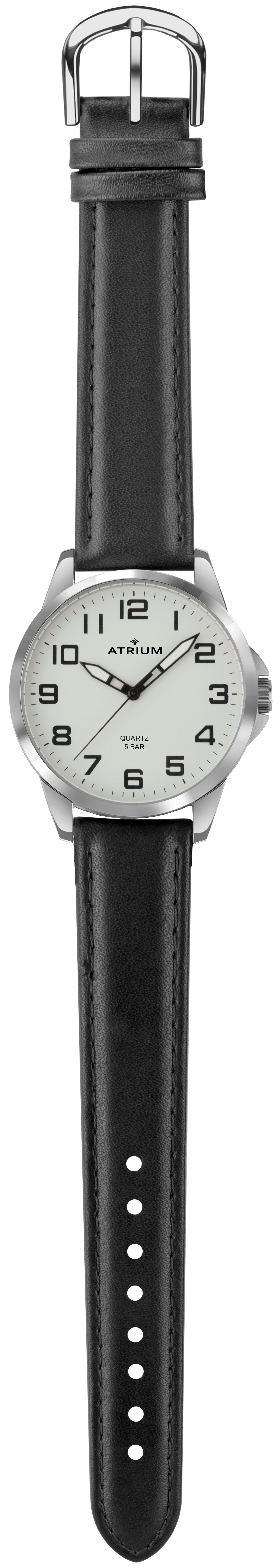 Atrium Quarzuhr A48-10 Herren Armbanduhr Lederband, analog klassisch schlicht modern deutlich Geschenk Ø 38 mm