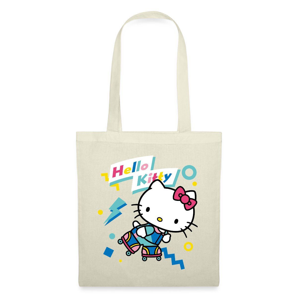 Spreadshirt Henkeltasche Hello Kitty 90er Stil Mit Rollschuhen Stoffbeutel (1-tlg)