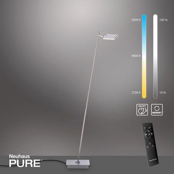 Paul Neuhaus LED Stehlampe PURE MIRA, 1-flammig, H 131 cm, Weiß, Aluminium, Anpassung der Farbtemperatur, Dimmfunktion, Memory-Funktion, LED fest integriert, Extra-Warmweiß, Neutralweiß, Kunststoff, mit Fernbedienung