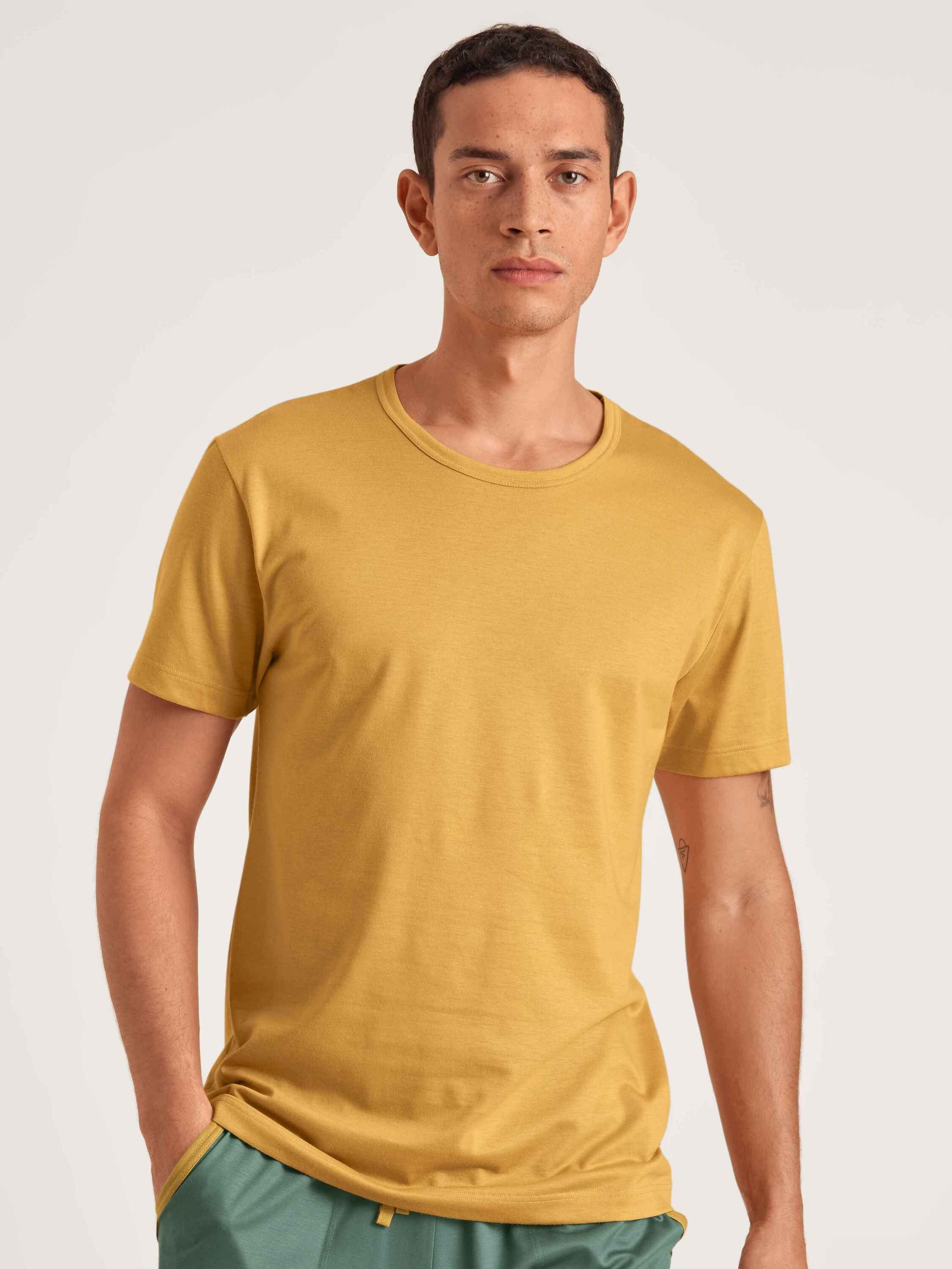 CALIDA Kurzarmshirt T-Shirt, Cradle to Cradle Certified® (1-tlg) sautere yellow