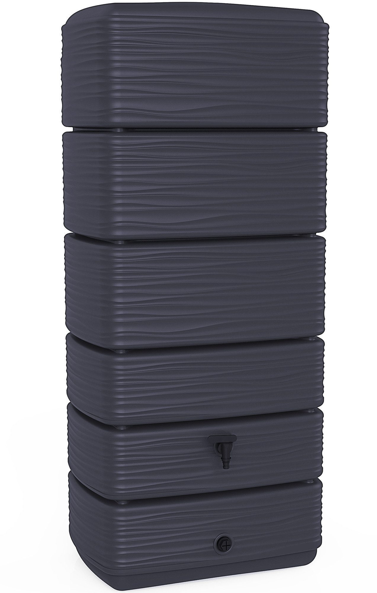 ONDIS24 Regenwassertank Wasserspeicher Wandtank Eco 300/310 Liter, 300 l, anthrazit Komplettset inkl. Deckel