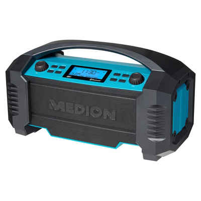Medion® E66050 DAB+/PLL Bluetooth 5.0 Li-Ion Akku 15W RMS blau Baustellenradio (AM/FM, DAB+, MW/UKW, 15 W, MD43320)
