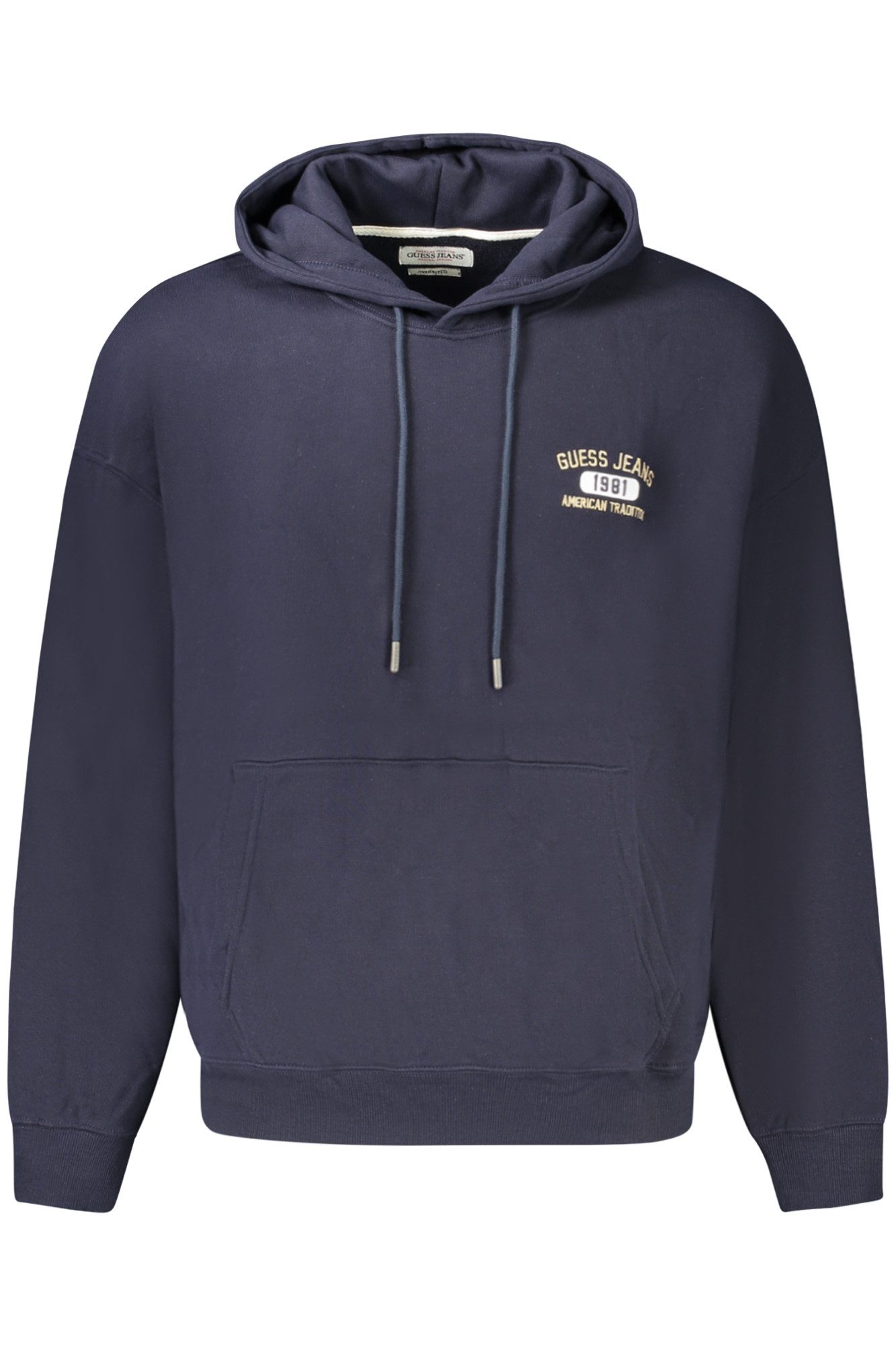 GUESS JEANS Sweatshirt Herren Hoodie Blau - Lange Ärmel, Tasche &