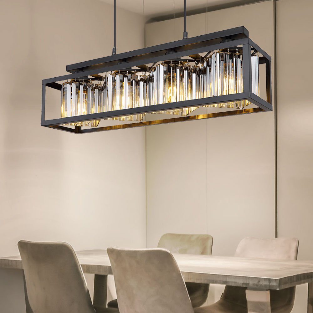 GLOBO LIGHTING LED-Hängeleuchte, Leuchtmittel inklusive, Warmweiß, Kristall Pendelleuchte Hängelampe Wohnzimmer LED Hängeleuchte