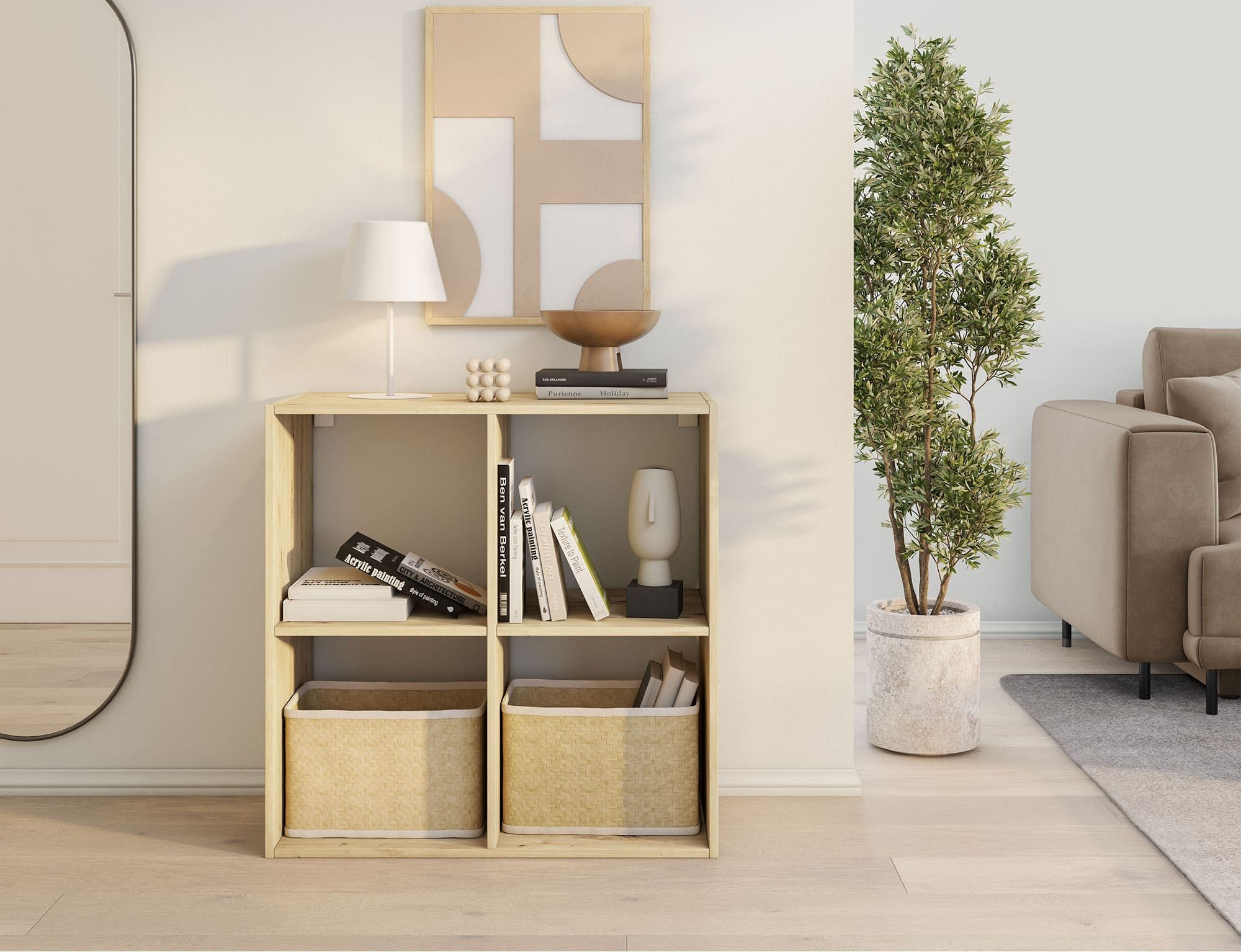 MOEBLO Bücherregal Regal SOLIS, Stilvolles und funktionales Design für jedes Zuhause, Bücherregal Bücherregal für das Büro Bücherregal für Dokumente Wohnbereich Wohnzimmer, -(BxHxT):80x80x40 cm