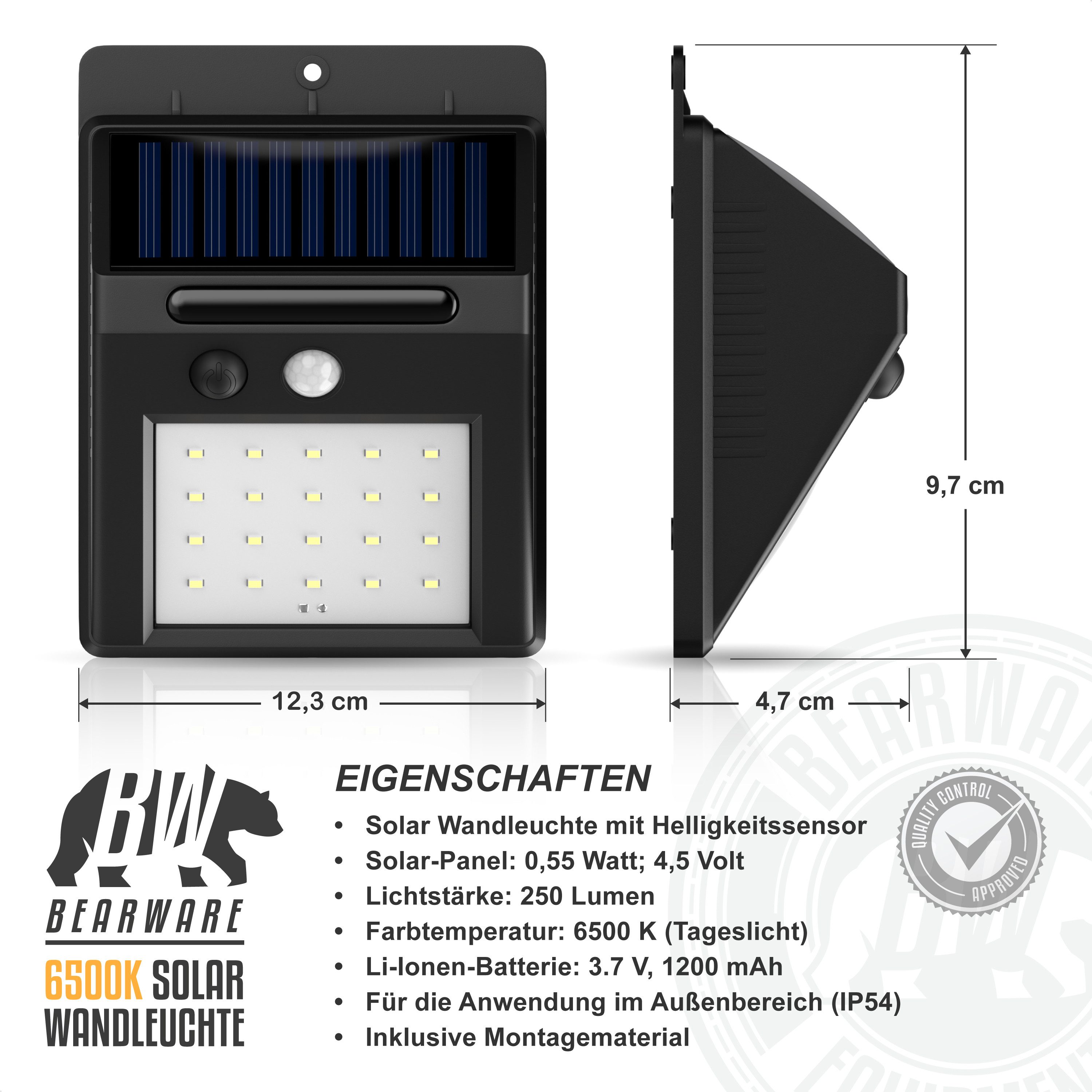 BEARWARE LED Solarleuchte Solarlampe für Außen mit Bewegungsmelder & Akku 1 günstig online kaufen