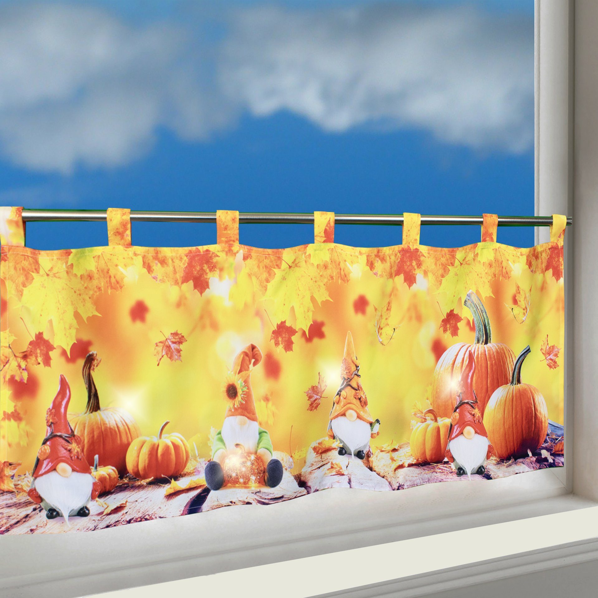 Delindo Lifestyle Scheibengardine LED Scheibengardine Herbst, günstig online kaufen