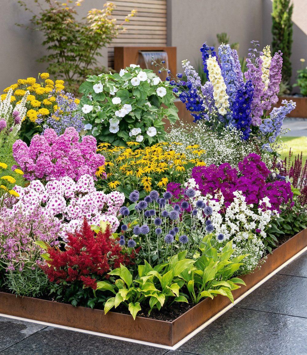 BALDUR Garten Beetpflanze 12er Buntes Staudenbeet 'Multi-Colour', 12 St., wuchsfreudig,winterhart, mehrjährig, pflegeleicht