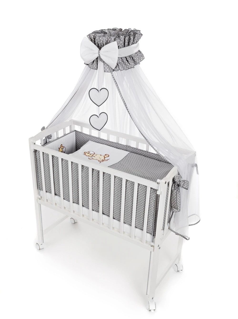 Babyhafen Beistellbett Mobiles Babybett 90 × 40 cm Design Giraffe grau komp günstig online kaufen