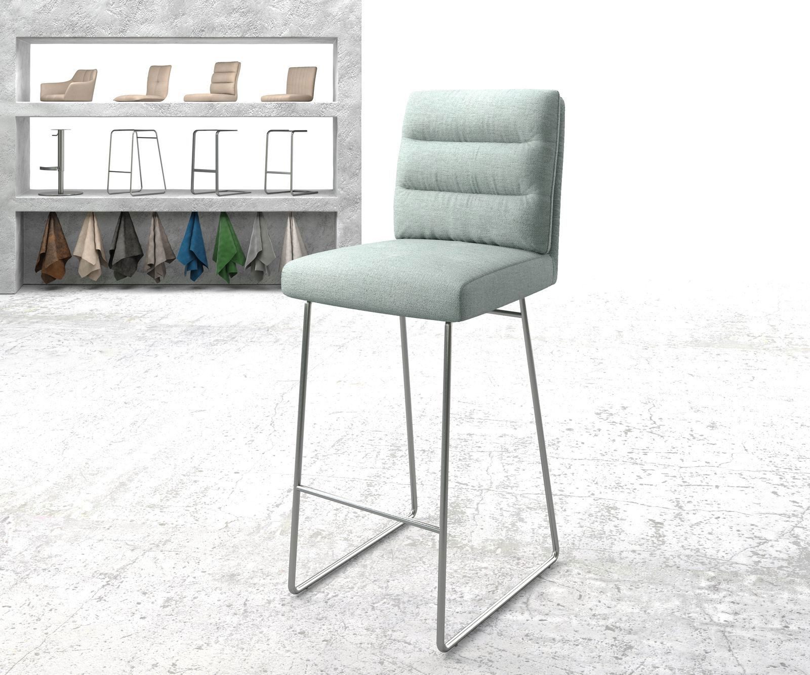 DELIFE Barhocker Pela-Flex, Kufengestell Edelstahl Stripes günstig online kaufen