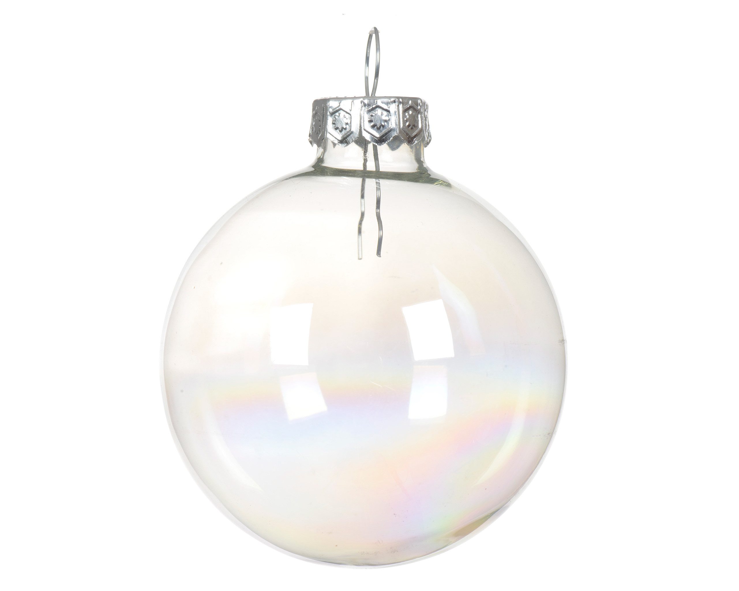 Kaemingk Weihnachtsbaumkugel, Weihnachtskugeln Glas 6cm x 10 Stück - Klar irisierend