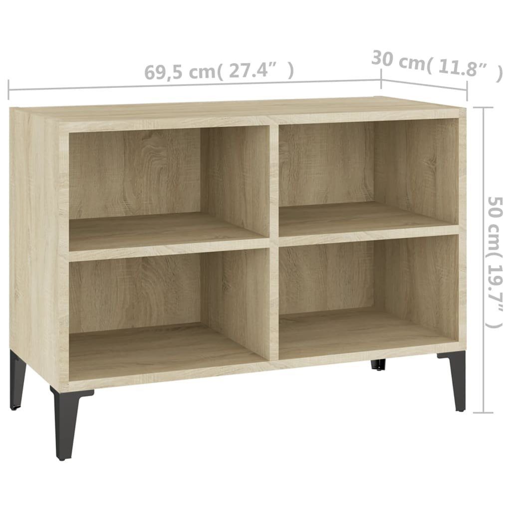 vidaXL TV-Schrank TV-Schrank mit 69,5x30x50cm Sonoma Eiche (1-St) Metallbeinen Sonoma-Eiche