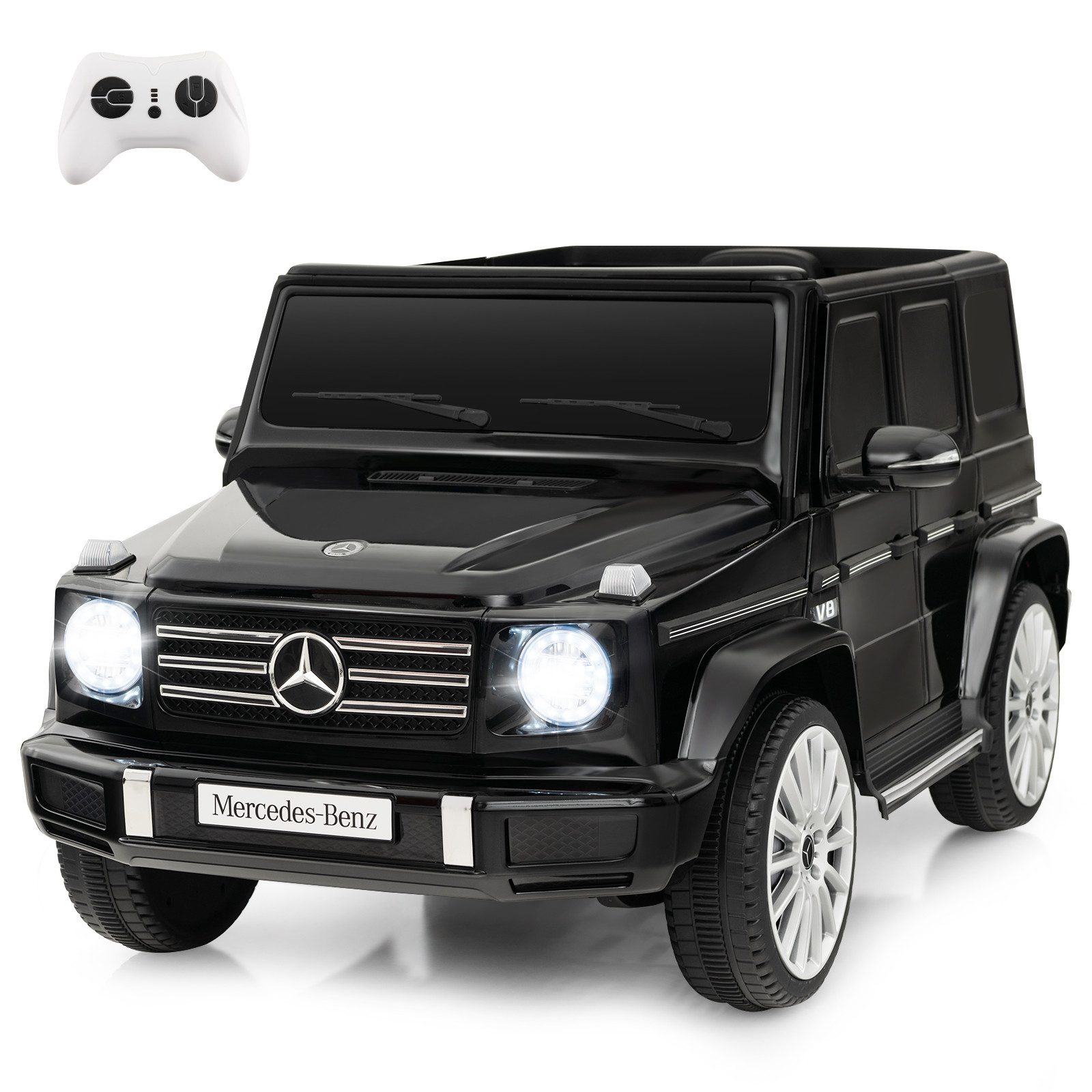 KOMFOTTEU Elektro-Kinderauto, Belastbarkeit 30 kg, 12V Elektrofahrzeug für Kinder ab 3 Jahren, Mercedes Benz G500