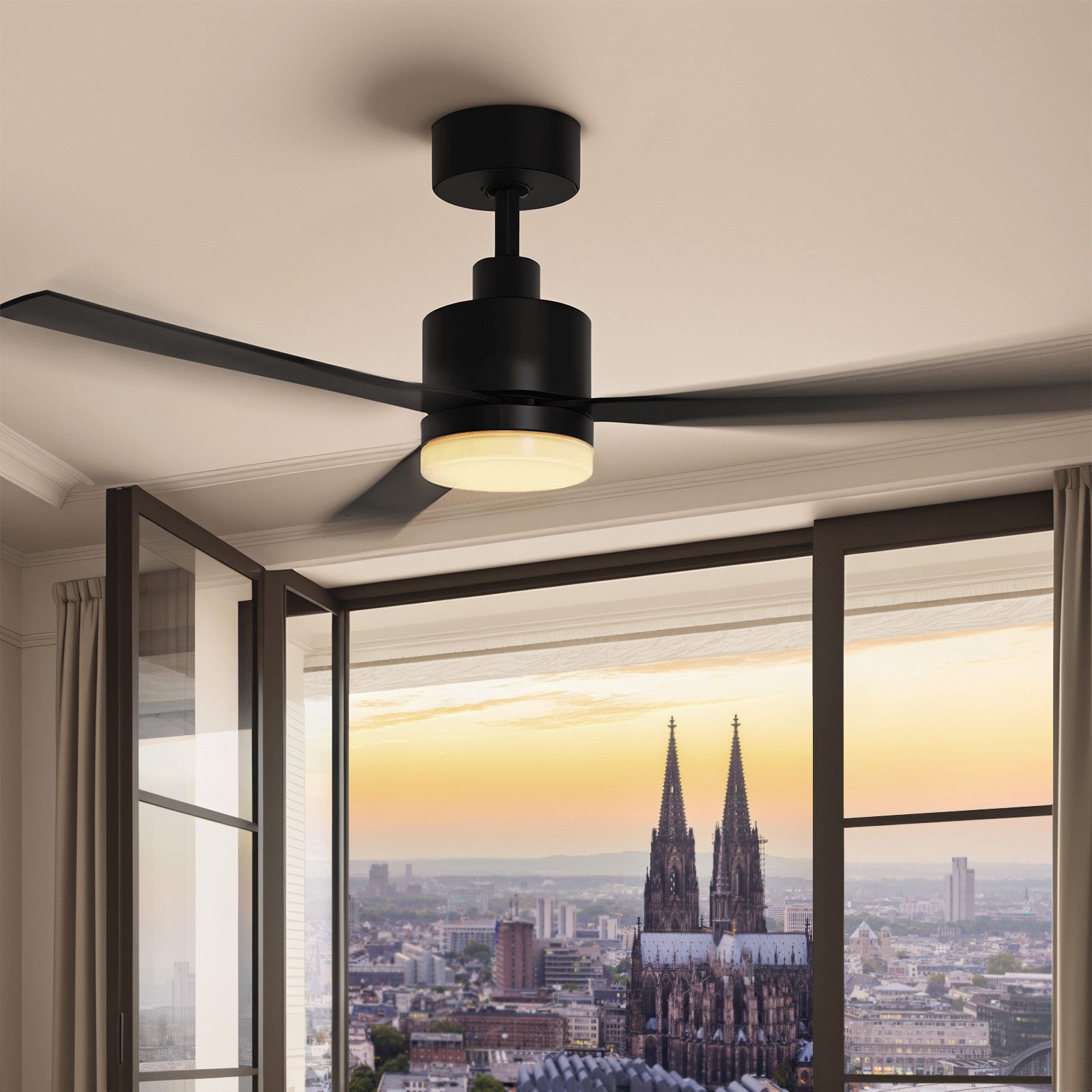 EMKE Deckenventilator mit LED‑Licht Ø 132 cm, 2.4 G‑Fernbedienung günstig online kaufen