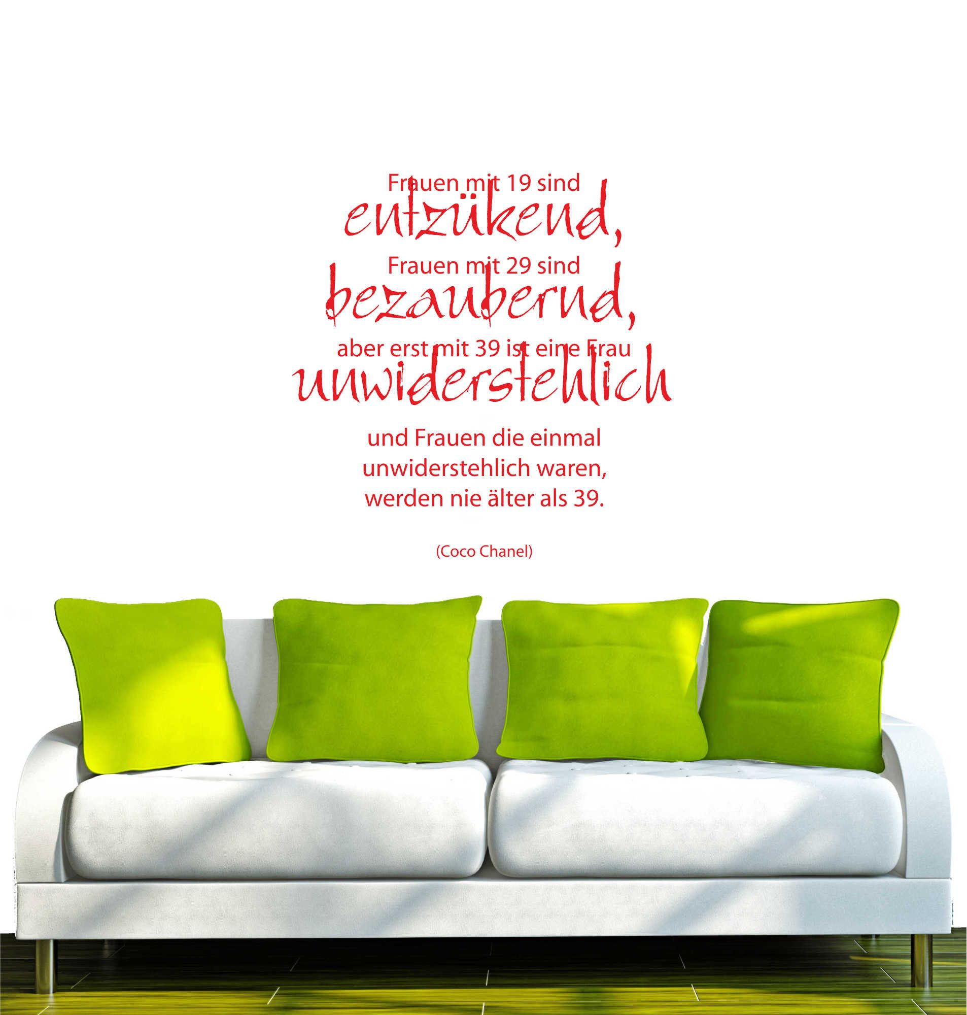 INDIGOS UG Wandtattoo Wandtattoo - Wandaufkleber - w196 Frauen mit 19 29 Spruch