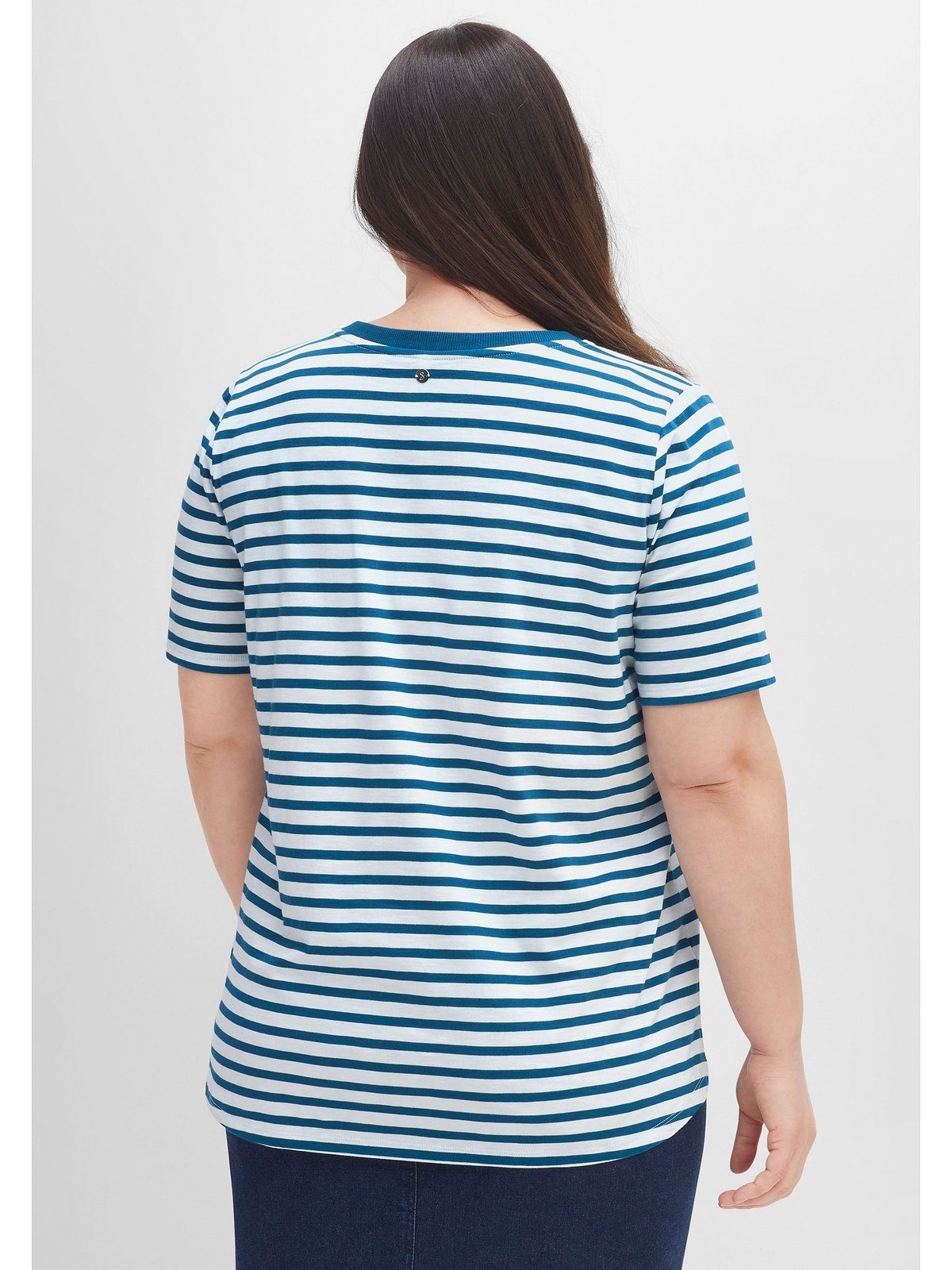 Sheego T-Shirt Große Größen mit garngefärbten Ringeln