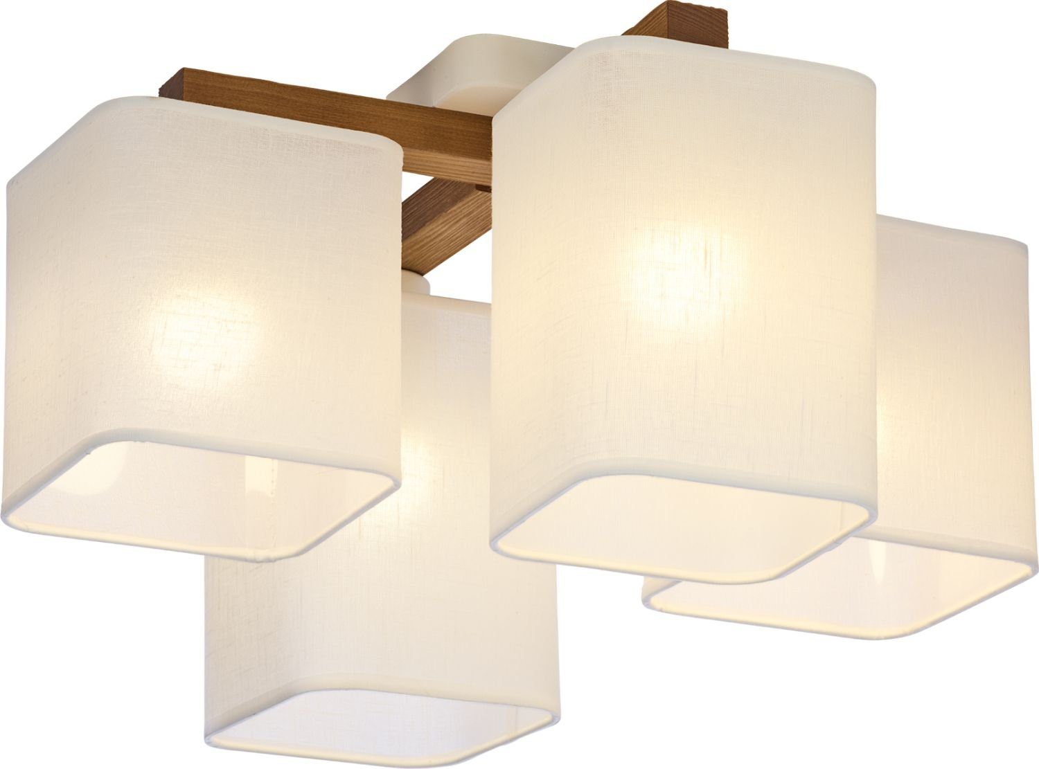 Leuchtmittel, Deckenleuchte Lampe Licht-Erlebnisse ohne Holz gebürstetes Weiß Flur eckig IMALE, Deckenleuchte Moderne wohnlich