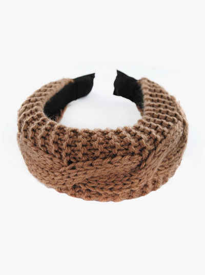 axy Haarreif Breiter Haarreif Gestricktes, Damen Vintage Haarreif in Strickoptik Haarband Stirnband Haarreifen