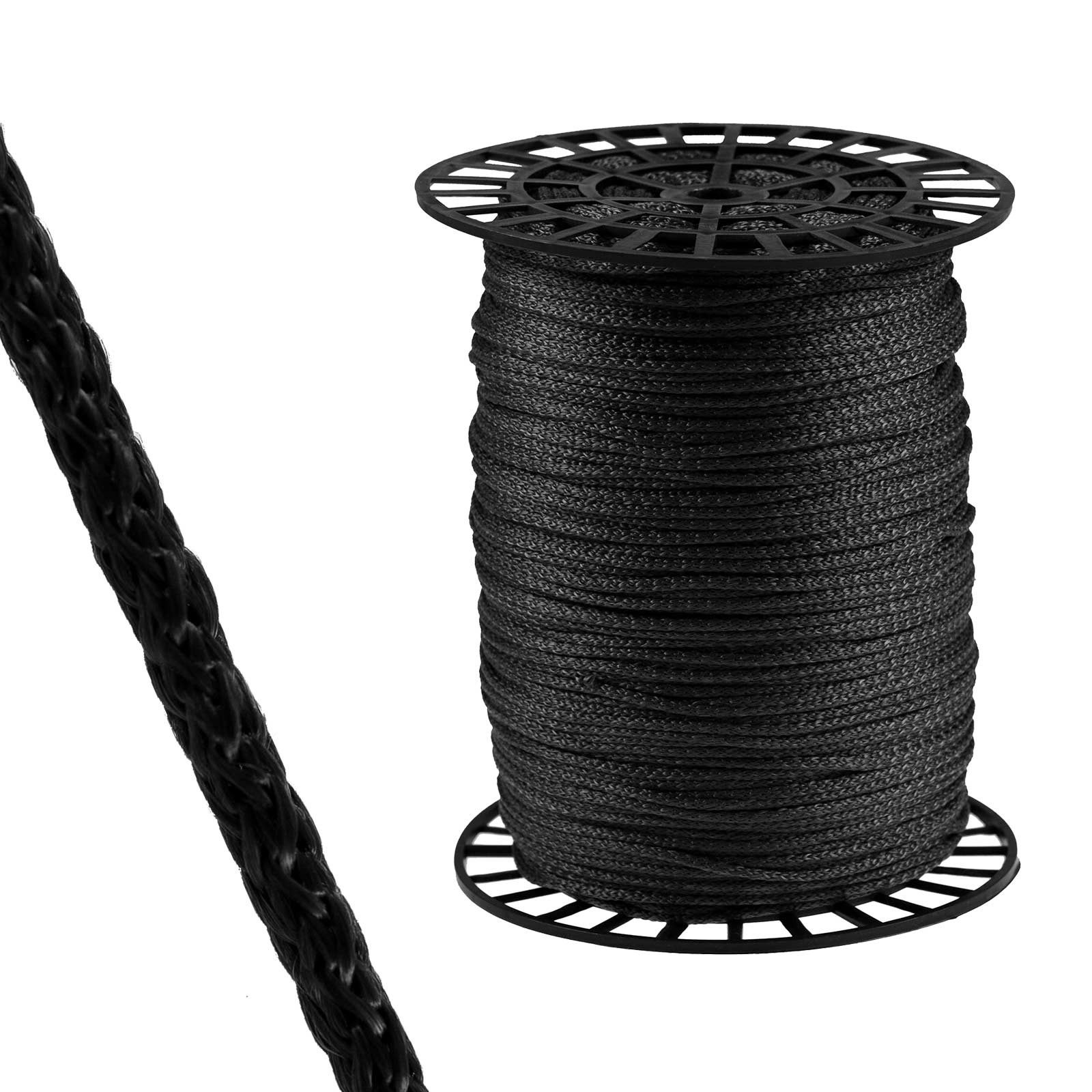 maDDma Seil 350m Polypropylenkordel Ø 4mm auf Rolle, schwarz