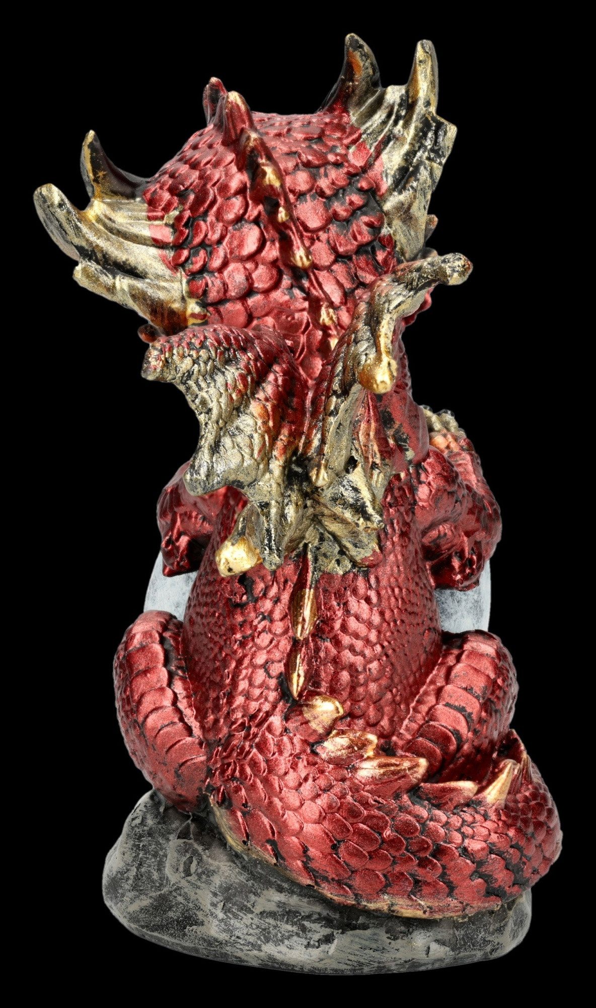 Figuren Shop GmbH Fantasy-Figur Drachenfigur Ember Clutch – Roter Fantasy Drache Deko Statue 11 cm