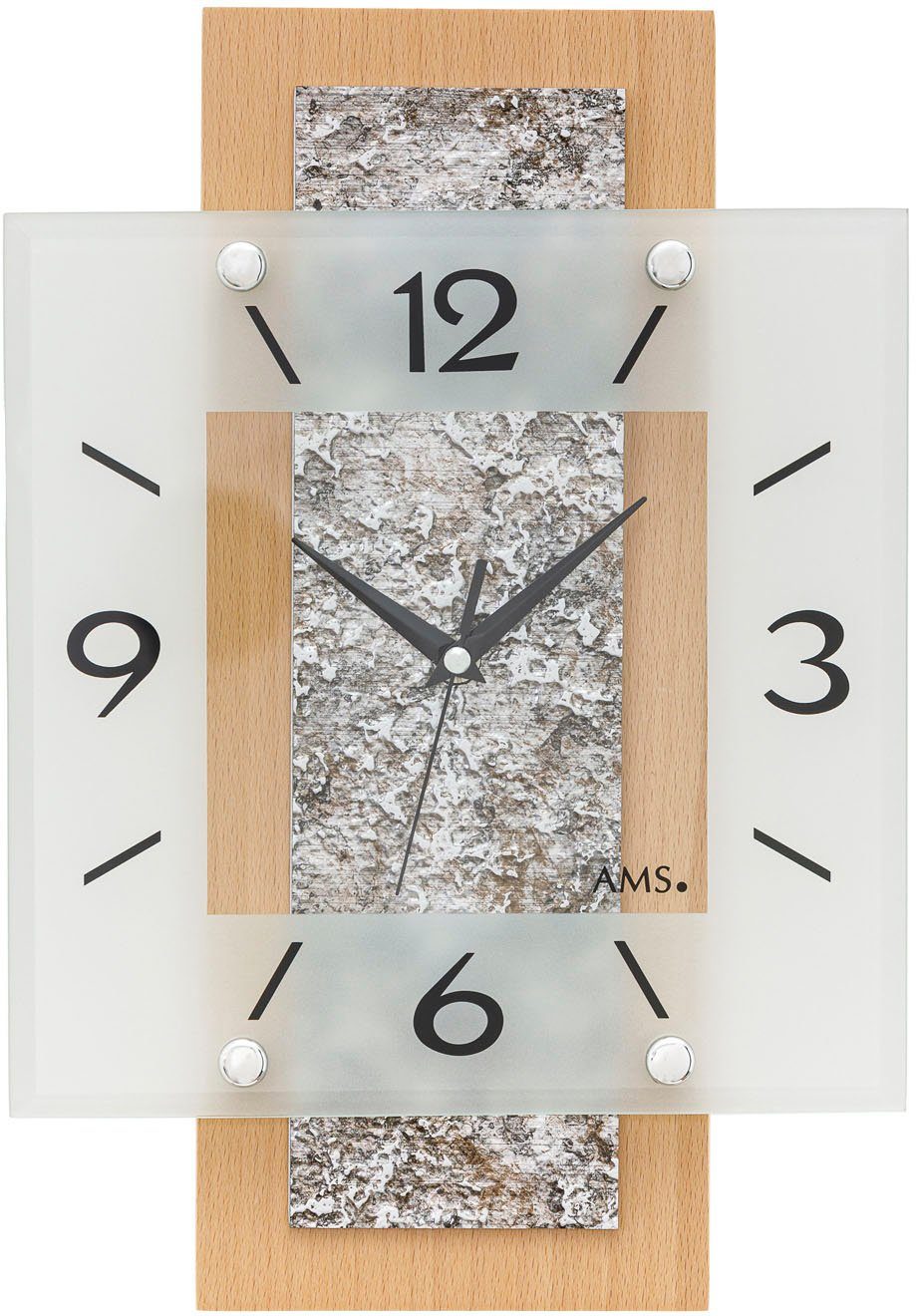 AMS Funkwanduhr F5507O (Exklusiv,Buche,Made in Germany,Quarzuhr,Wohnzimmer, günstig online kaufen