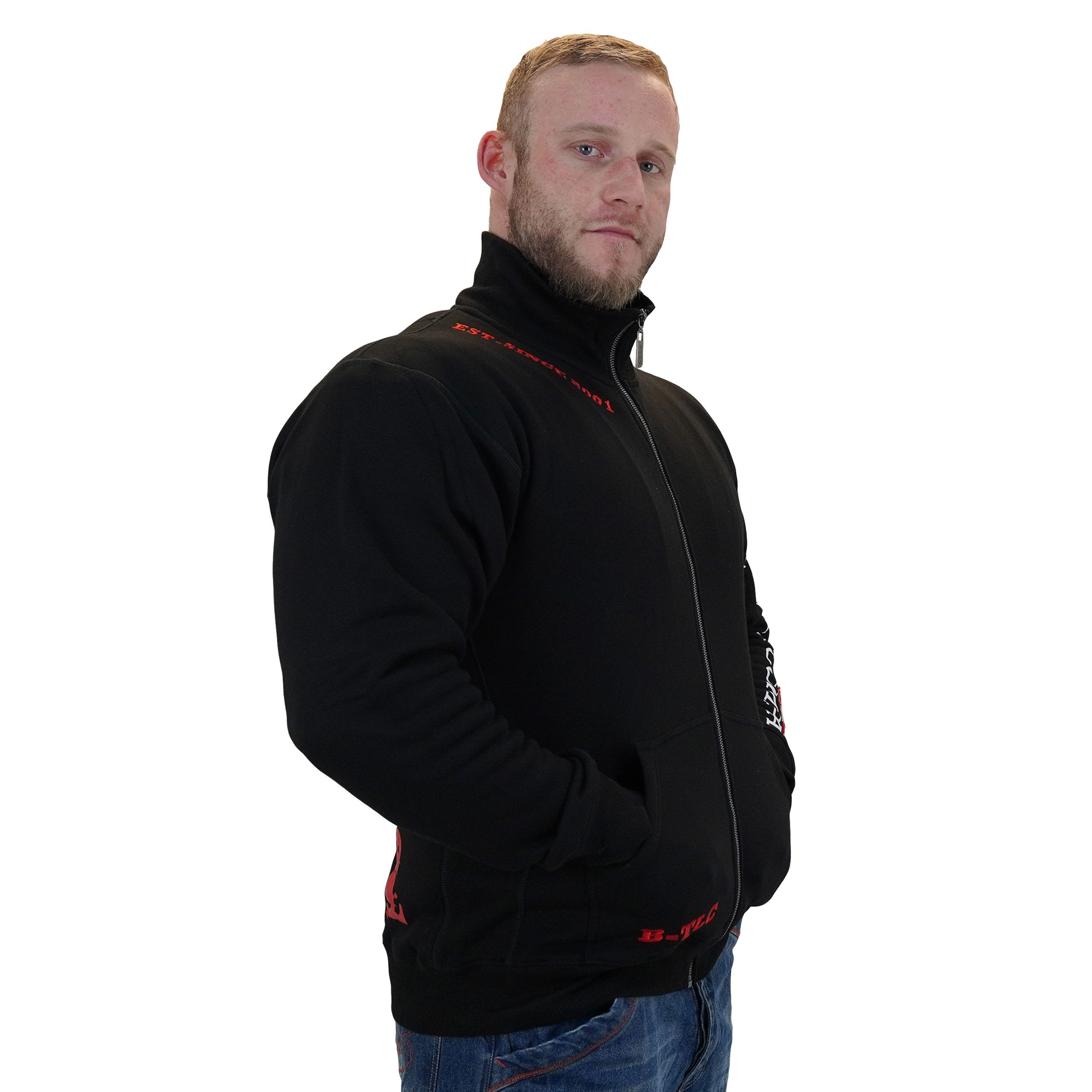 BRACHIAL THE LIFESTYLE COMPANY Trainingsjacke Brachial Zip-Sweater "Gym" schwarz/rot