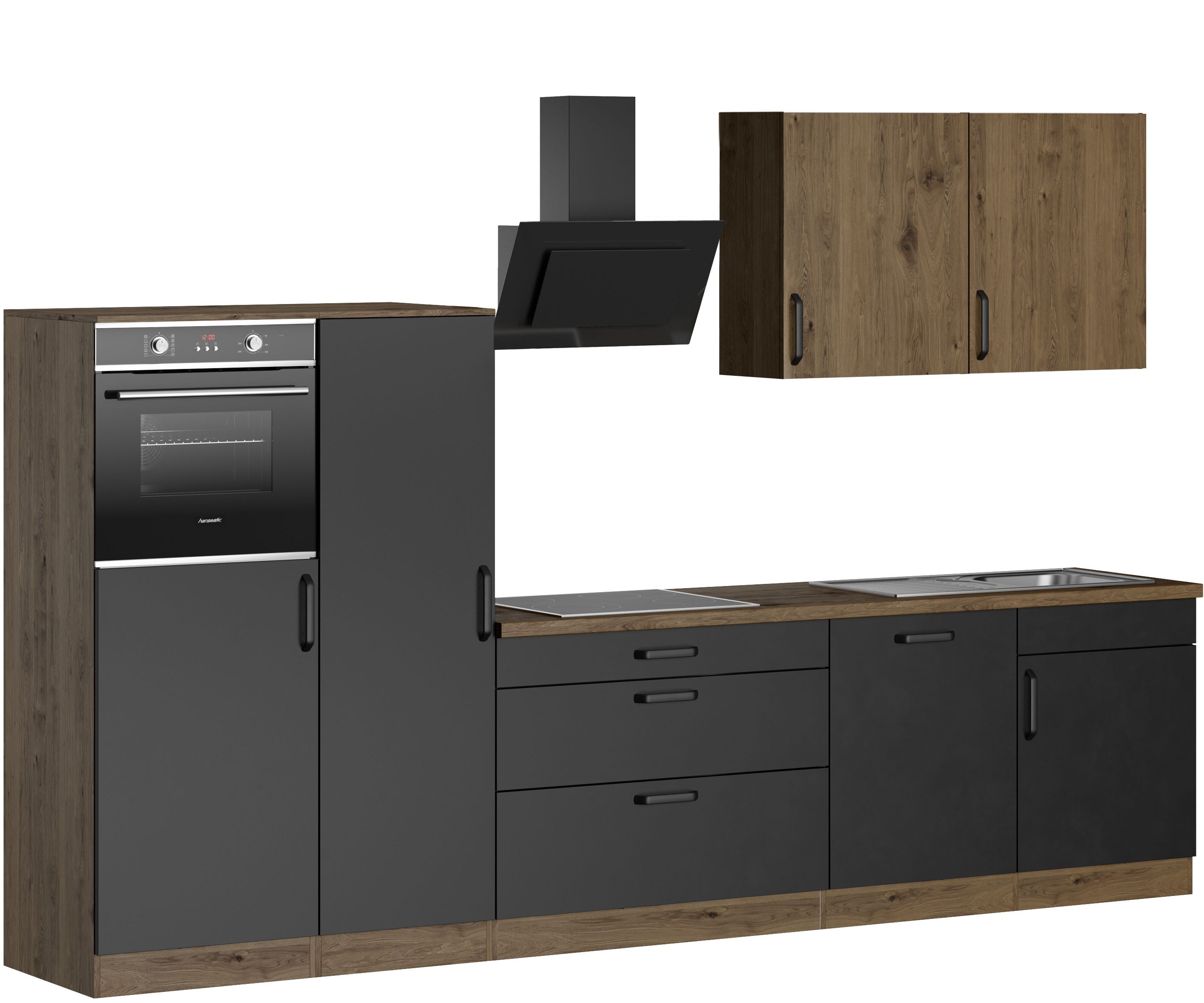 wiho Küchen Küchenzeile Elba, TOPSELLER, wahlweise mit Hanseatic E-Geräten, Breite 330 cm