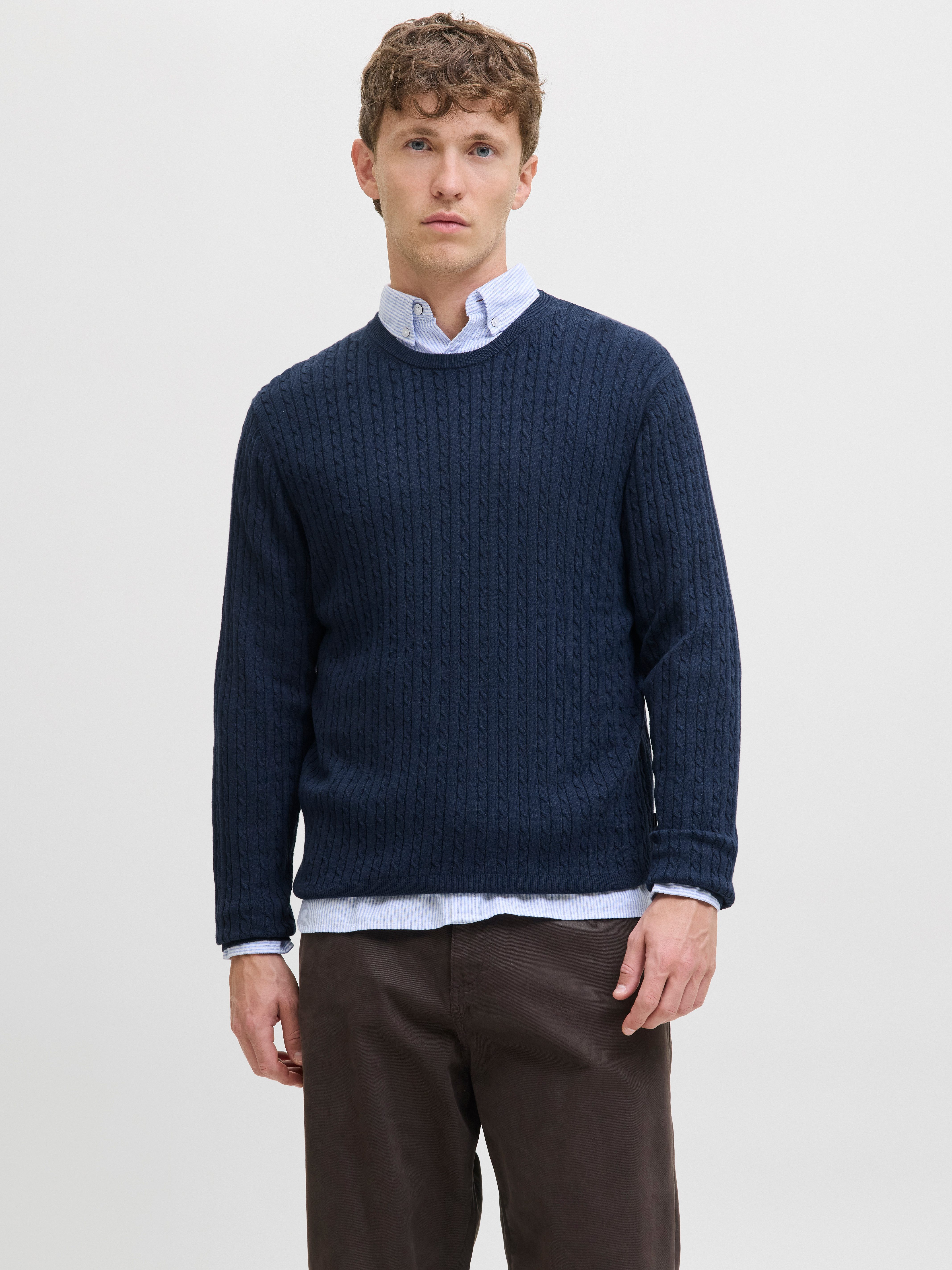 Jack & Jones Strickpullover JJEEMIL KNIT CABLE CREW NECK NOOS günstig online kaufen