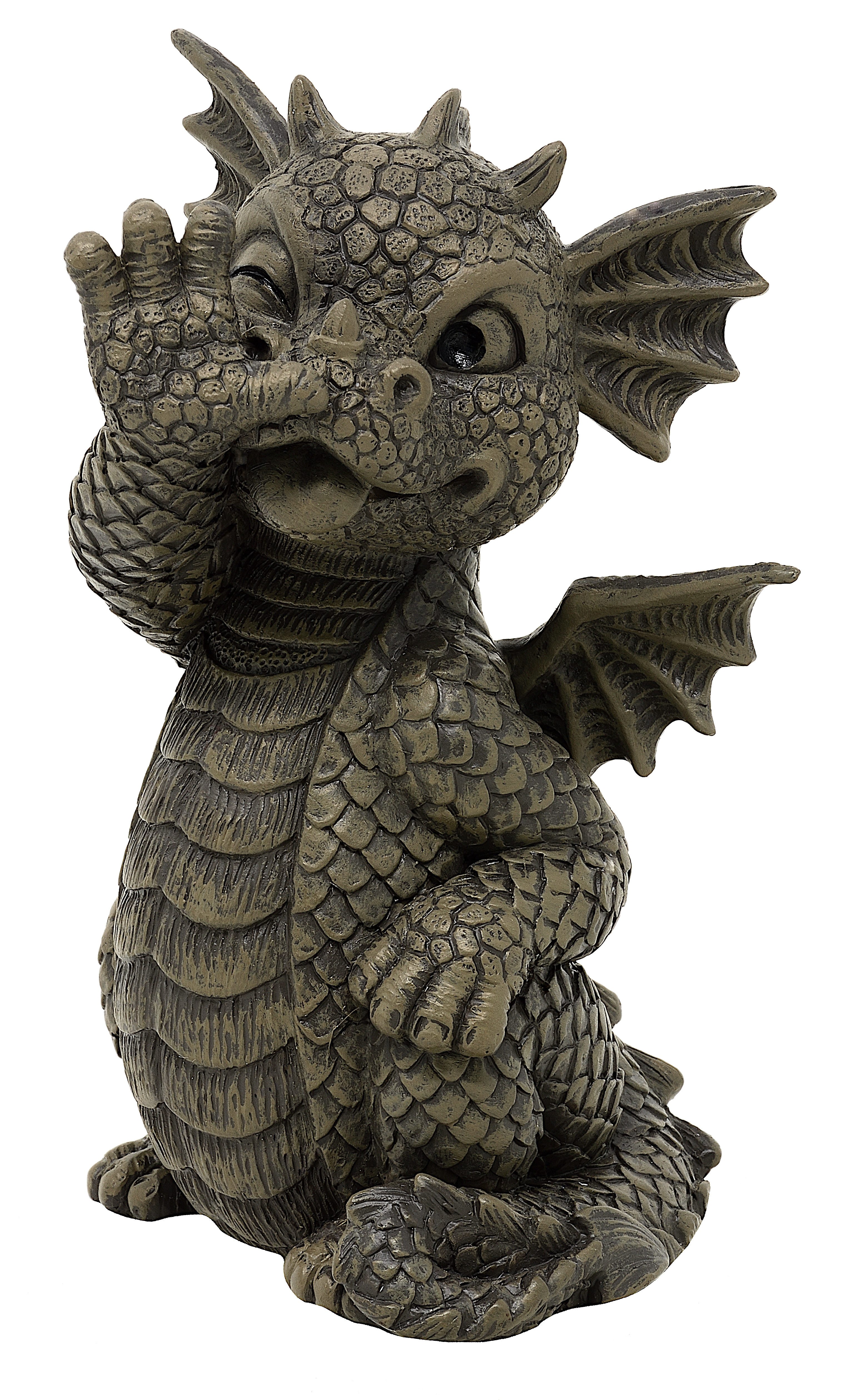 Dekofigur Glücksdrache - Gartendrache klein Garten Dekoration Drache Fantasy