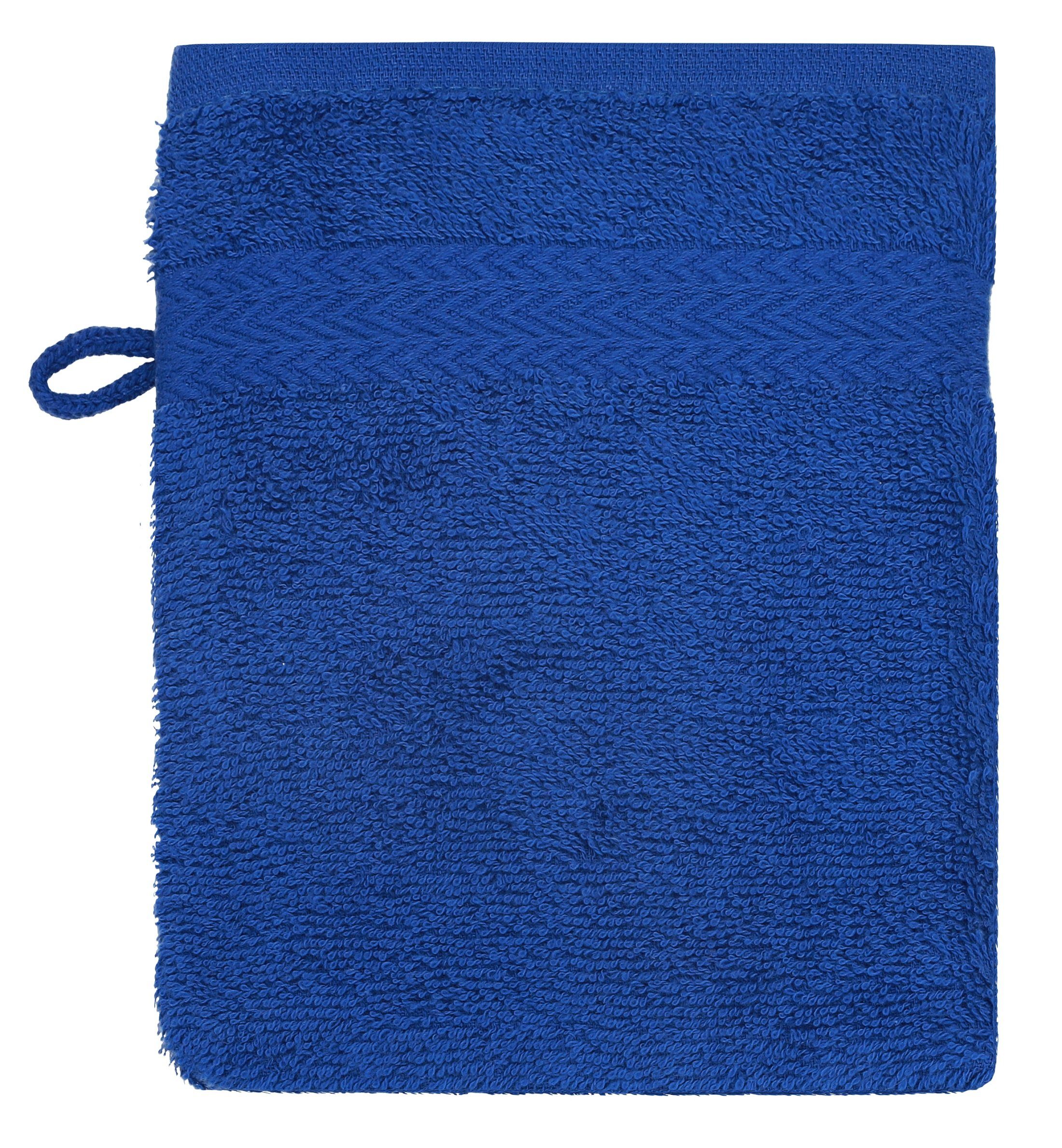 Betz Waschhandschuh 10 Stück Waschhandschuhe und Farbe Premium Waschlappen Royalblau 100% Baumwolle Set dunkelblau cm 16x21
